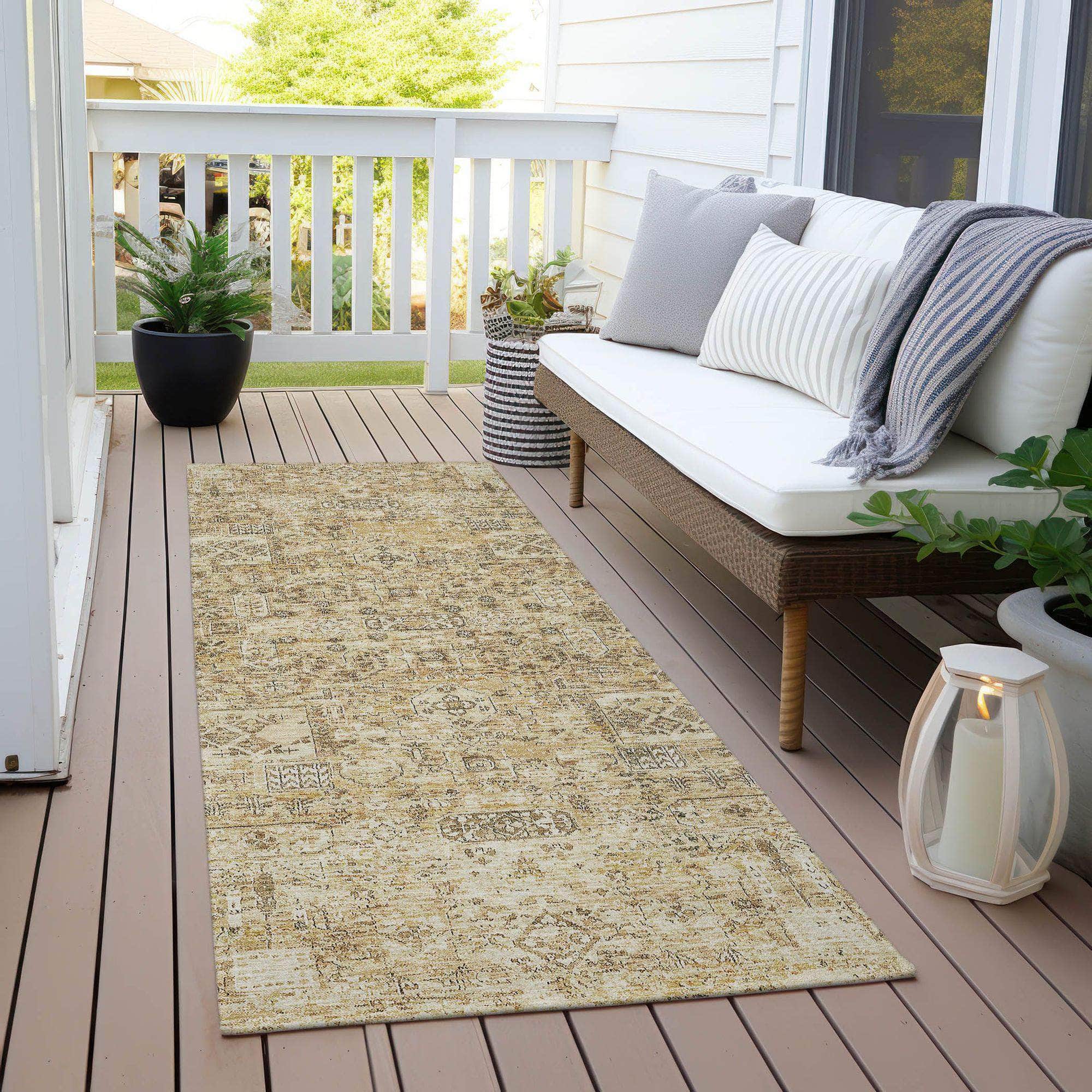 Machine Made ACN611 Wheat Gold Rugs