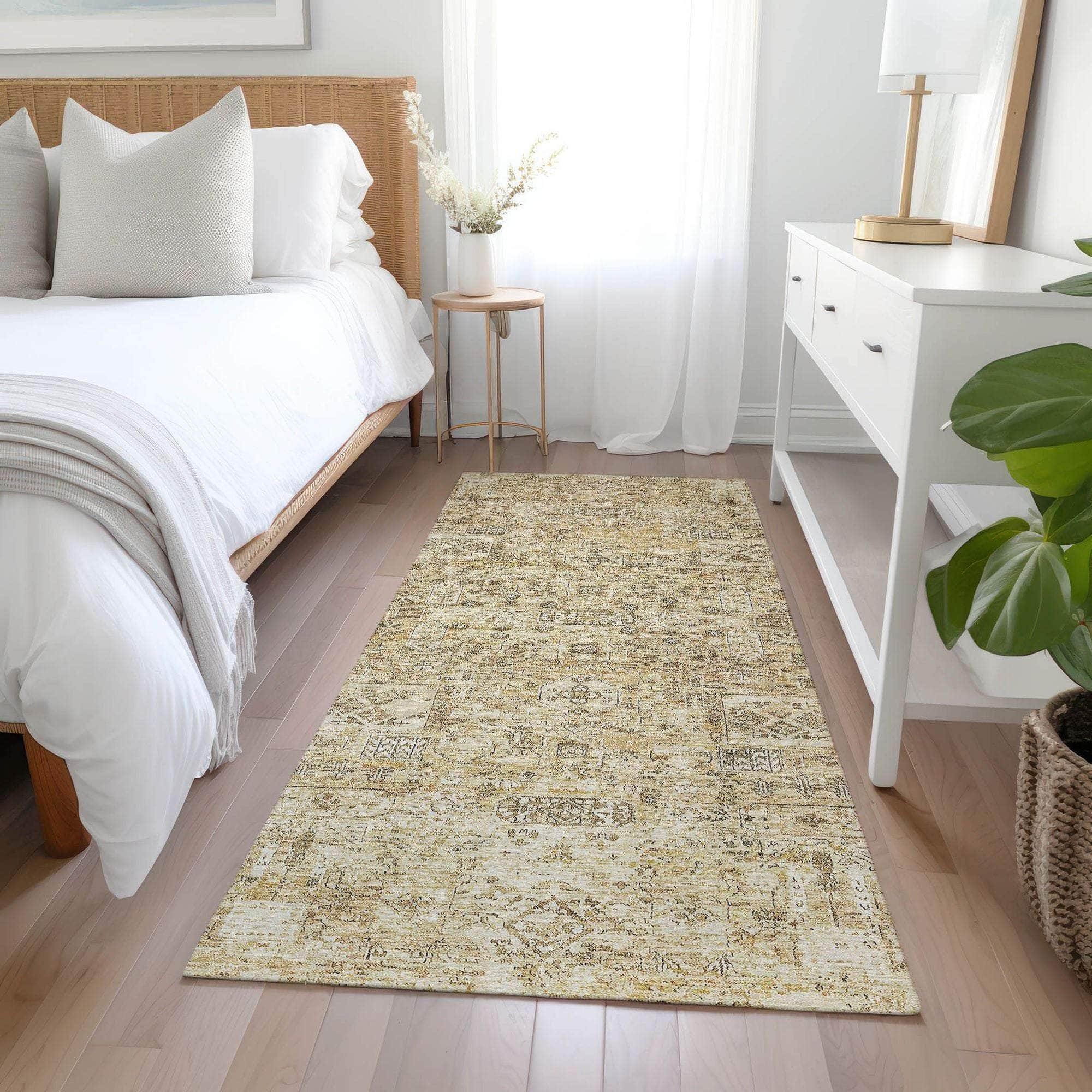 Machine Made ACN611 Wheat Gold Rugs