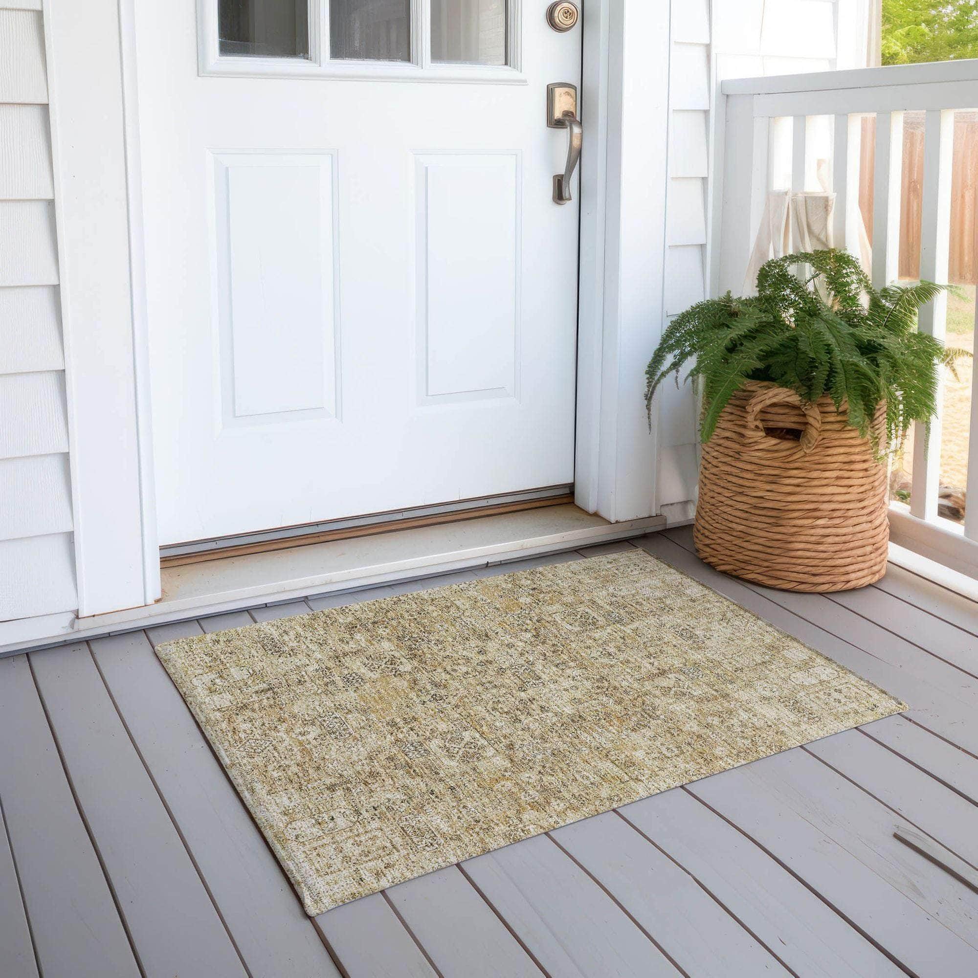 Machine Made ACN611 Wheat Gold Rugs