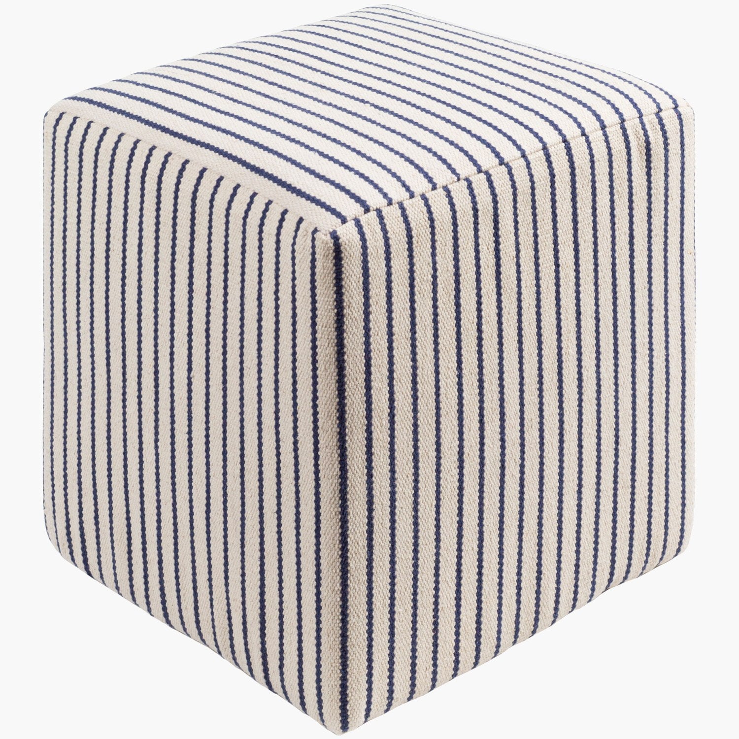 Matchford Ottoman in Ivory & Denim