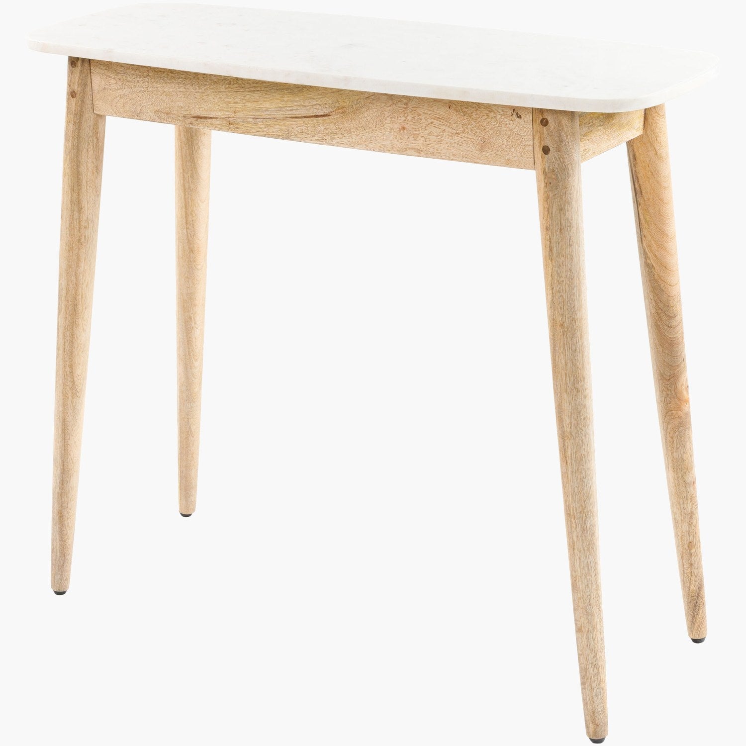 Makrana Console Table in White & Brown