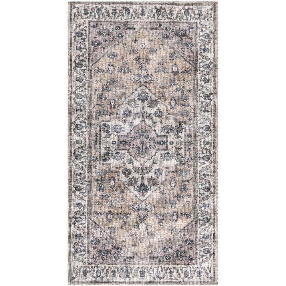 Brilliance Machine Washable WSB03 Beige Multicolor Rug #color_beige multicolor
