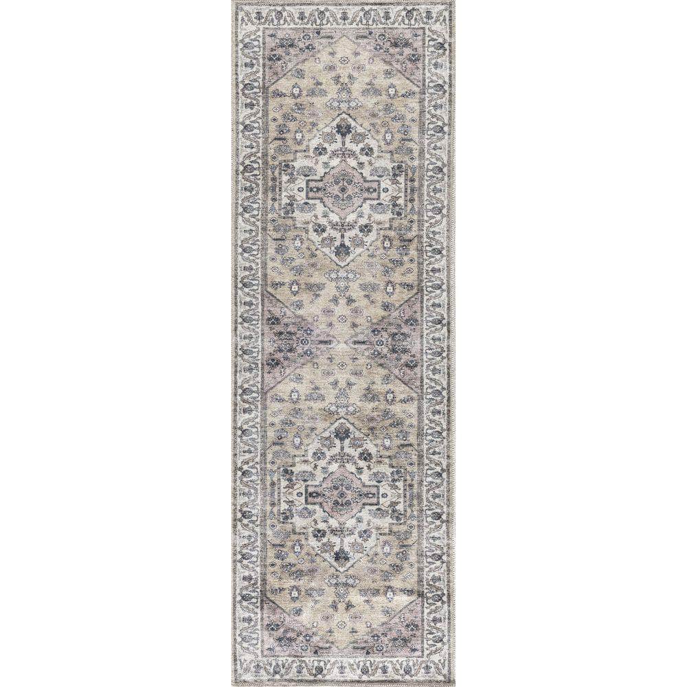 Brilliance Machine Washable WSB03 Beige Multicolor Rug #color_beige multicolor