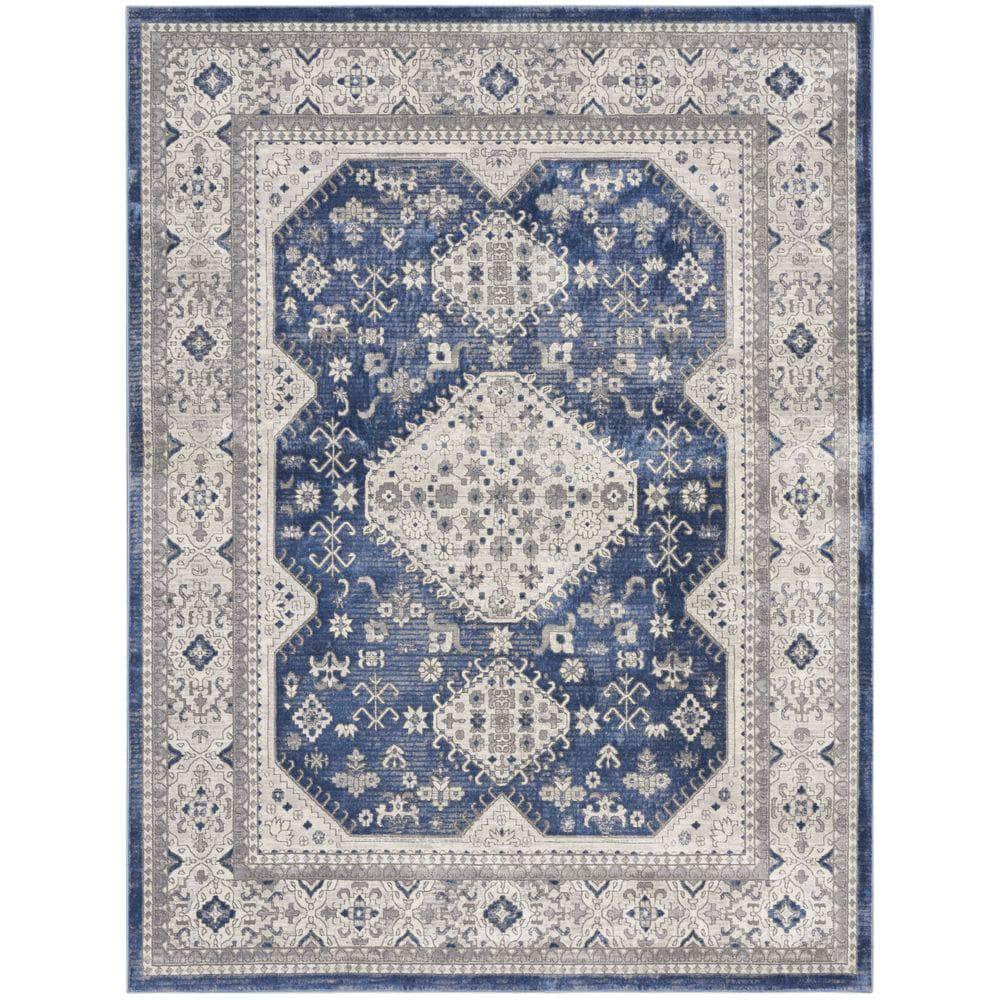 Series 4 SR403 Grey/Navy Rug #color_grey/navy