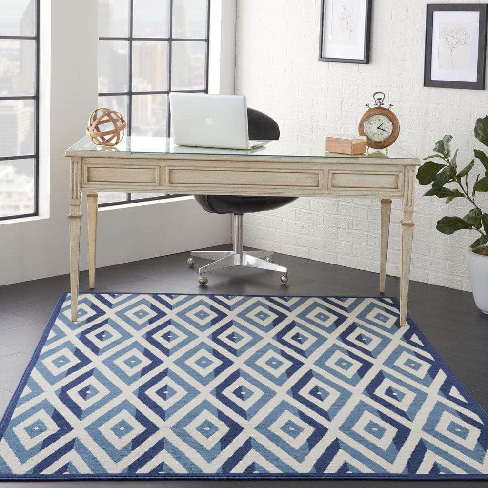 Grafix GRF18 White Blue Rugs #color_white blue