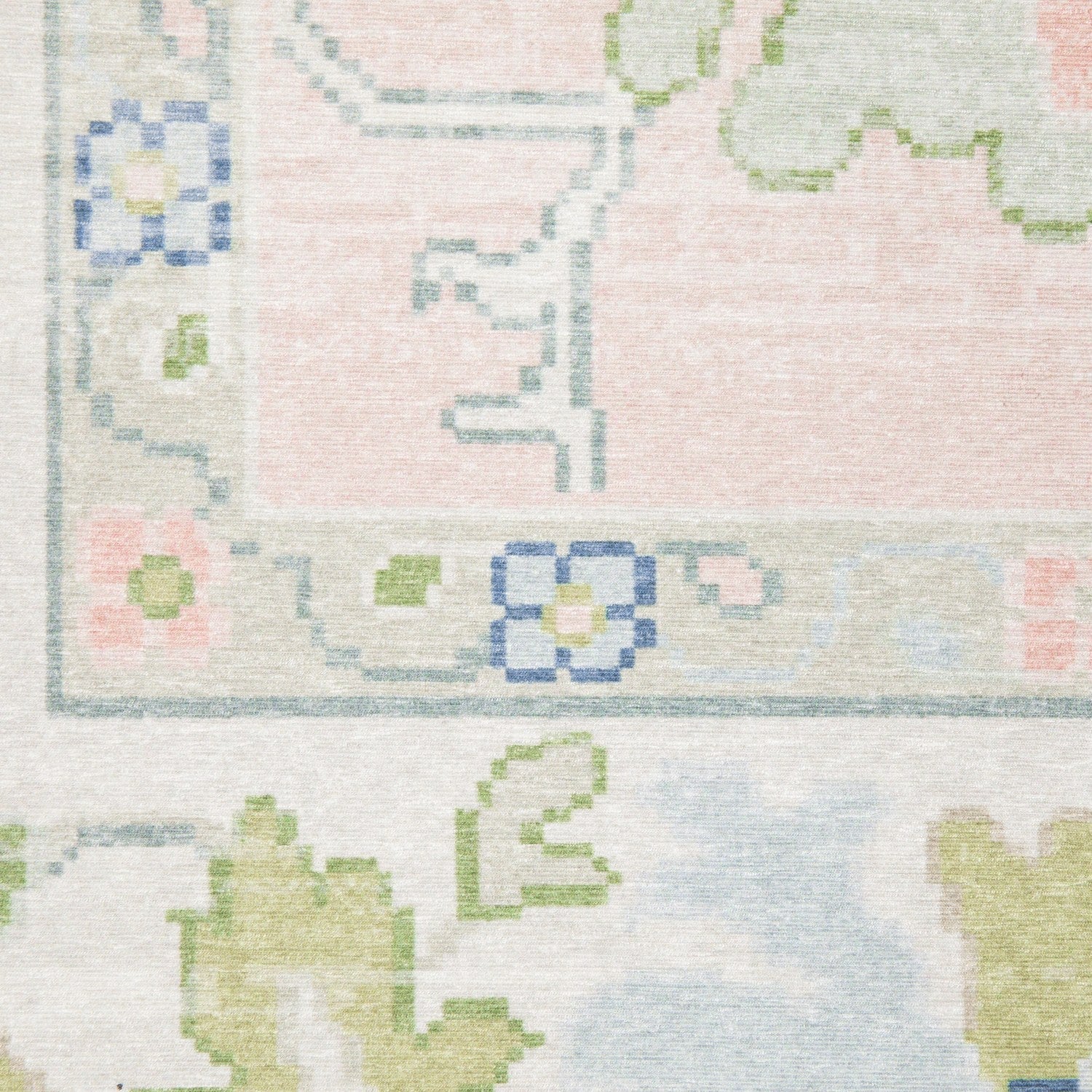 Addison Oushak Floral Blush Green Machine Washable Rug - Addison ADD04
