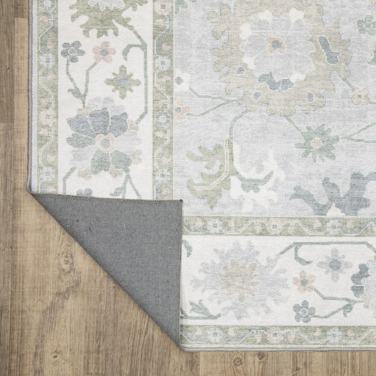 Addison Faded Oushak Blue Green Machine Washable Rug - Addison ADD06