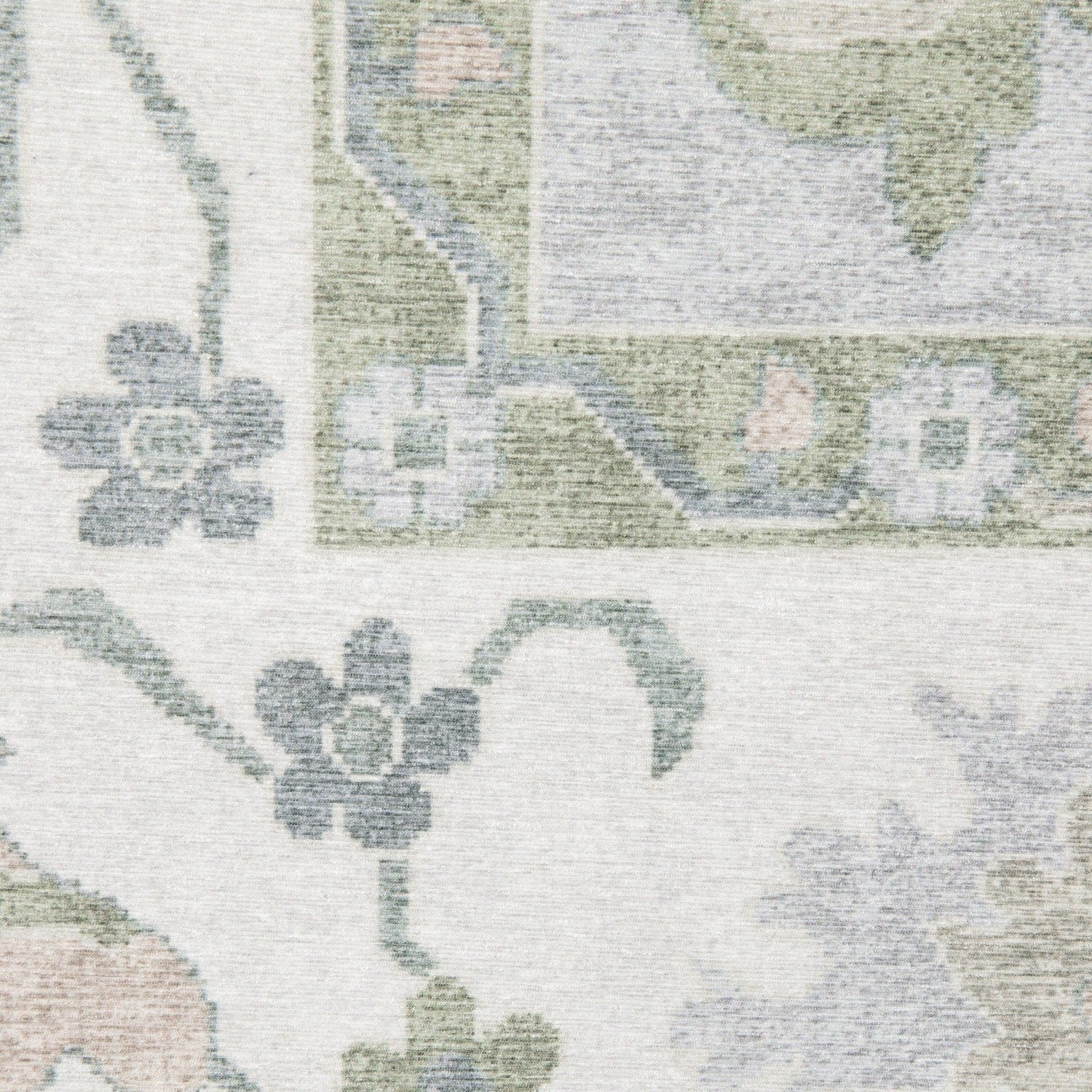 Addison Faded Oushak Blue Green Machine Washable Rug - Addison ADD06