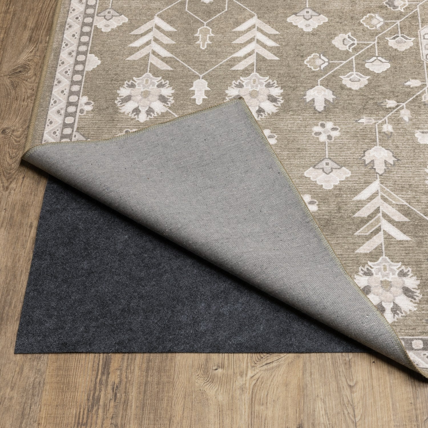 Addison Vine Oushak Olive Ivory Machine Washable Rug - Addison ADD07