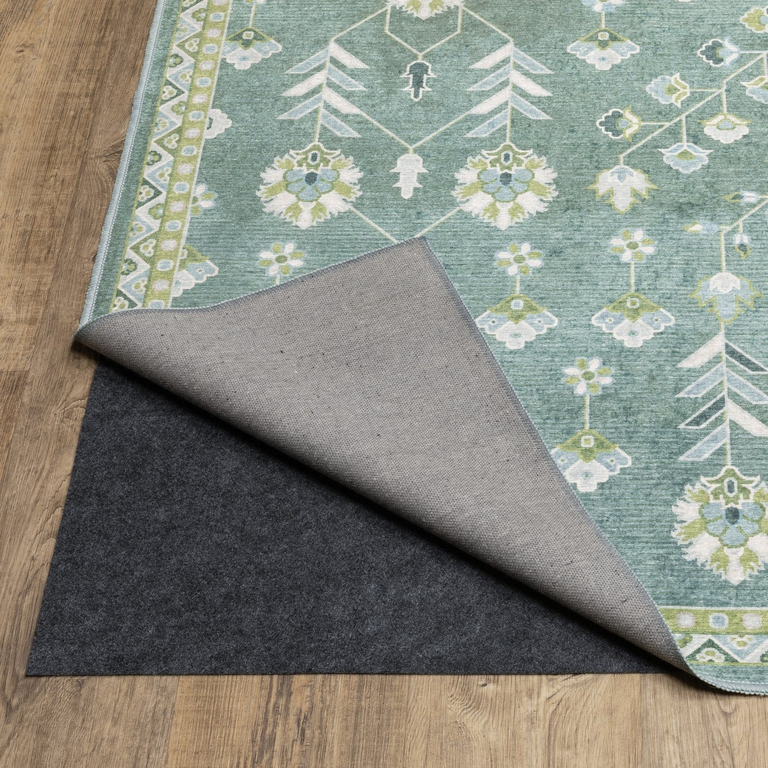 Addison Vine Oushak Teal Green Machine Washable Rug - Addison ADD08