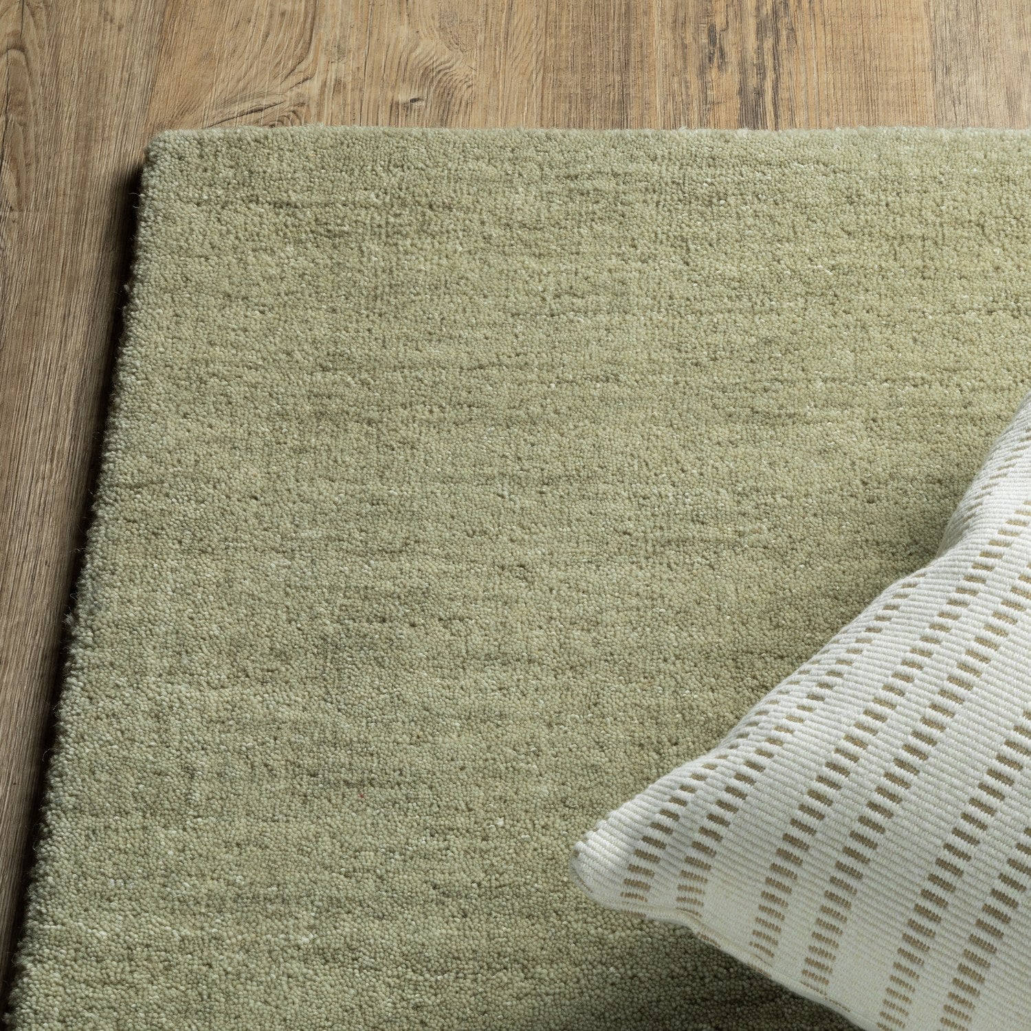 Aniston II Heathered Sage Green Solid Wool Rug - Aniston II 27120