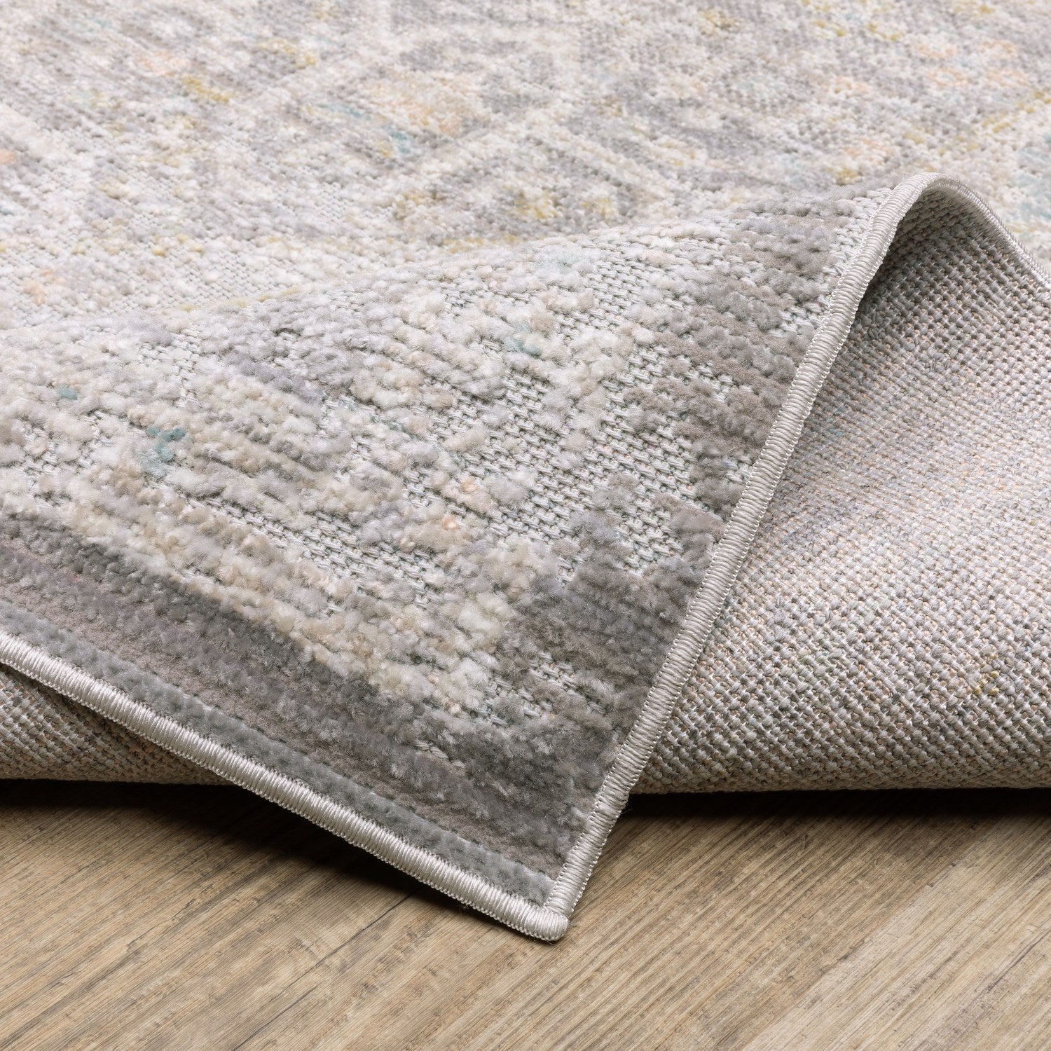 Cavett Faded Medallion Grey Washed Vintage Rug - Cavett CAV02