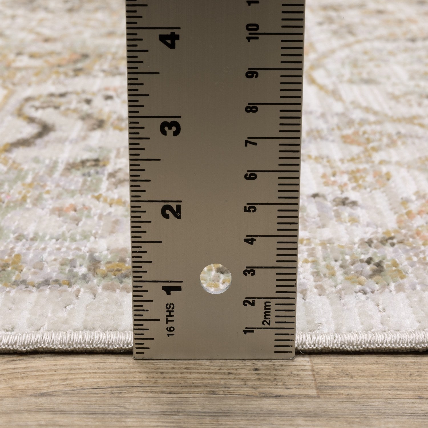 Cavett Floral Damask Ivory Gold Washed Vintage Rug - Cavett CAV05