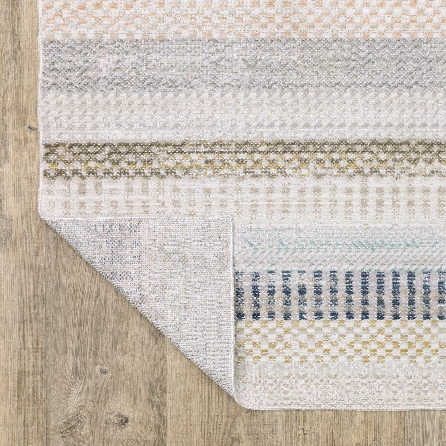 Cavett Kilim Stripe Ivory Multi Washed Vintage Rug - Cavett CAV08