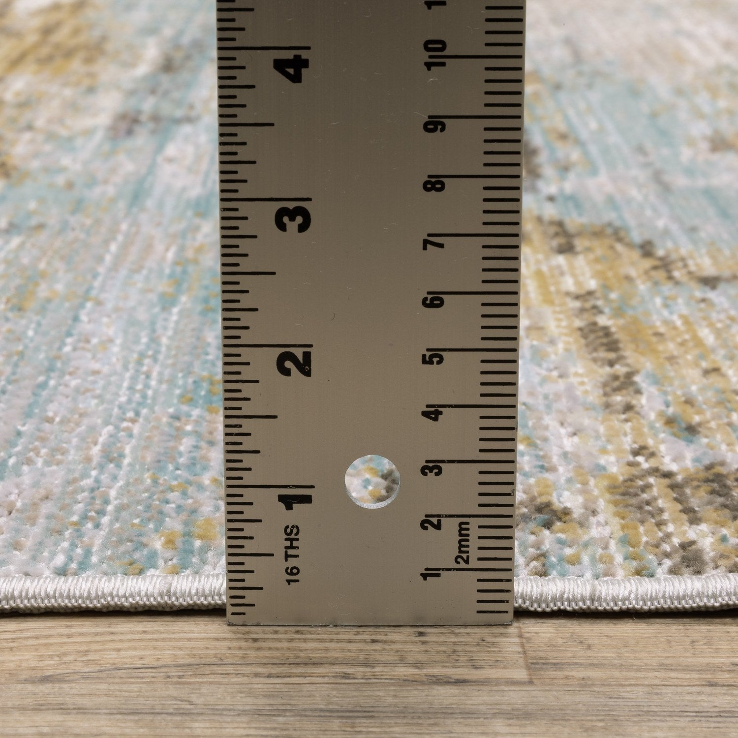 Cavett Horizon Abstract Blue Beige Washed Vintage Rug - Cavett CAV09
