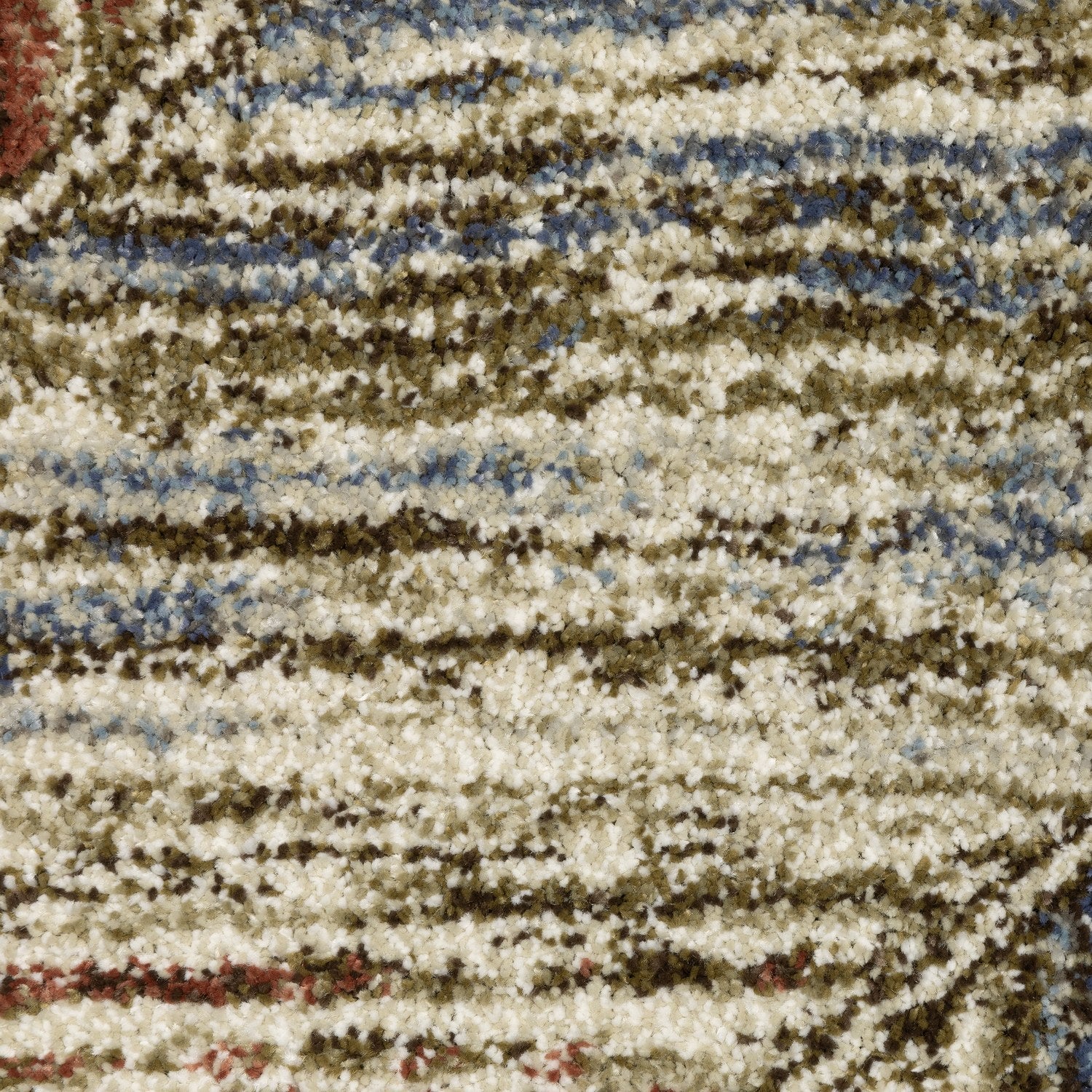 Gemma Chevron Geometric Blue Rust High Pile Rug - Gemma GEM04