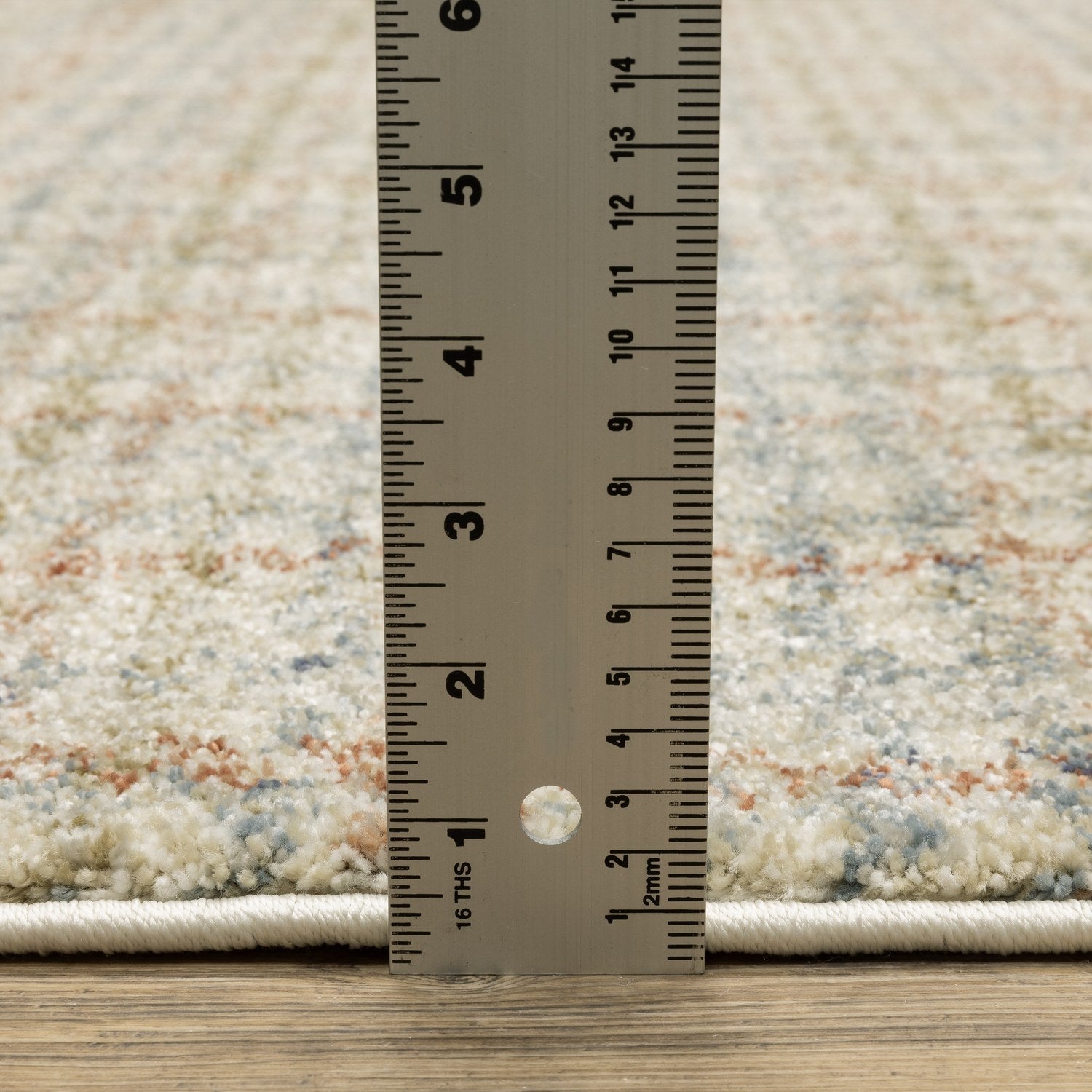 Gemma Plaid Blue Rust High Pile Rug - Gemma GEM05
