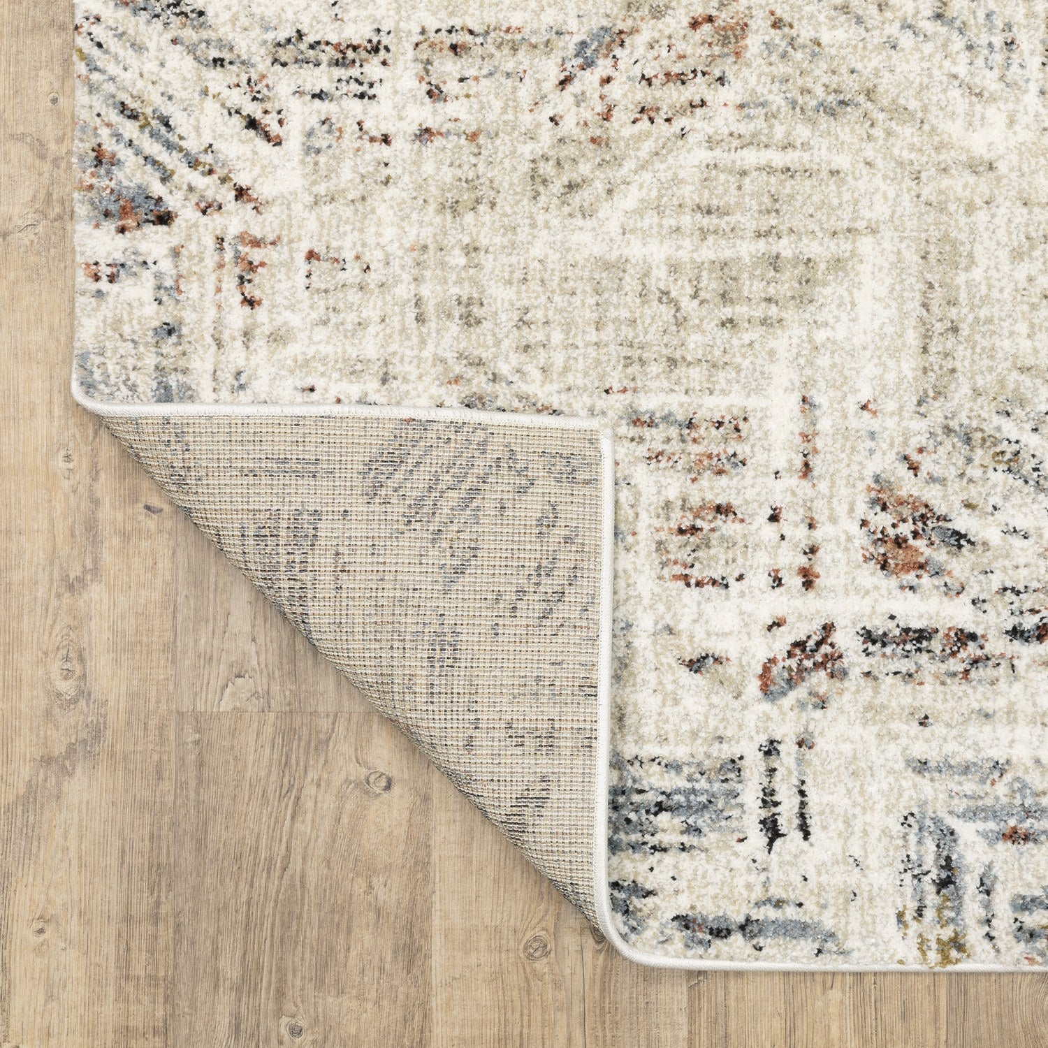 Gemma Etched Geometric Beige Multi High Pile Rug - Gemma GEM08