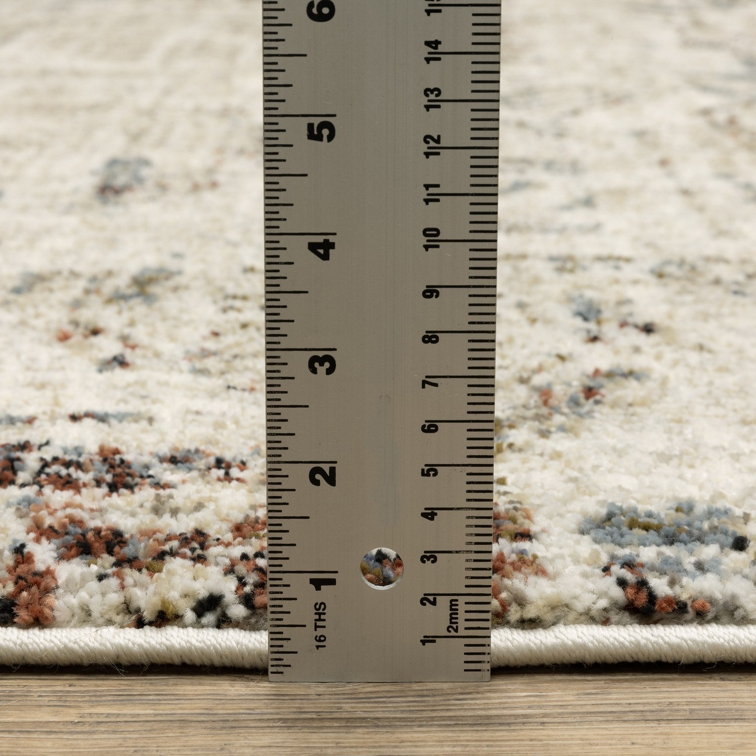 Gemma Etched Geometric Beige Multi High Pile Rug - Gemma GEM08