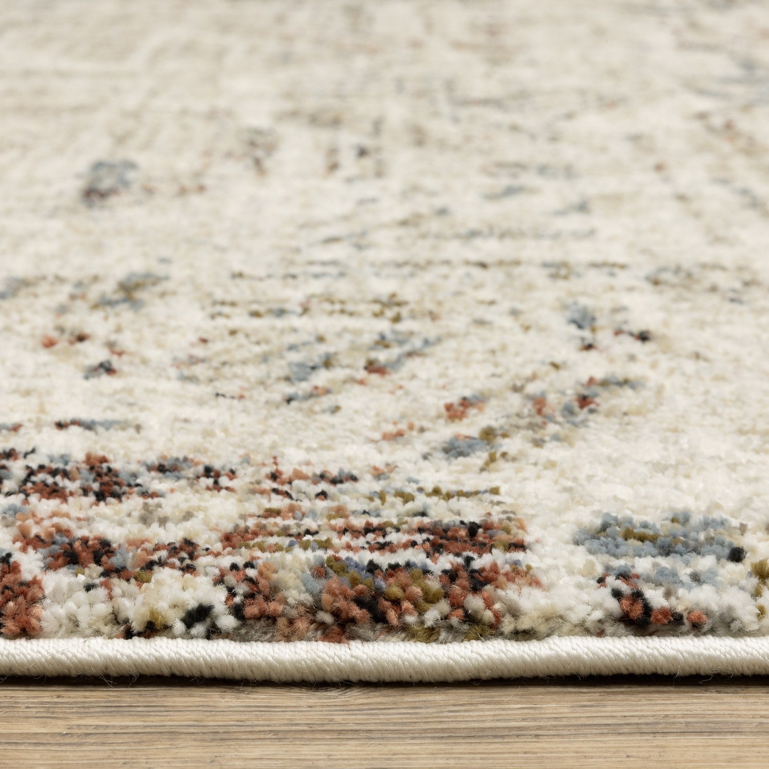 Gemma Etched Geometric Beige Multi High Pile Rug - Gemma GEM08