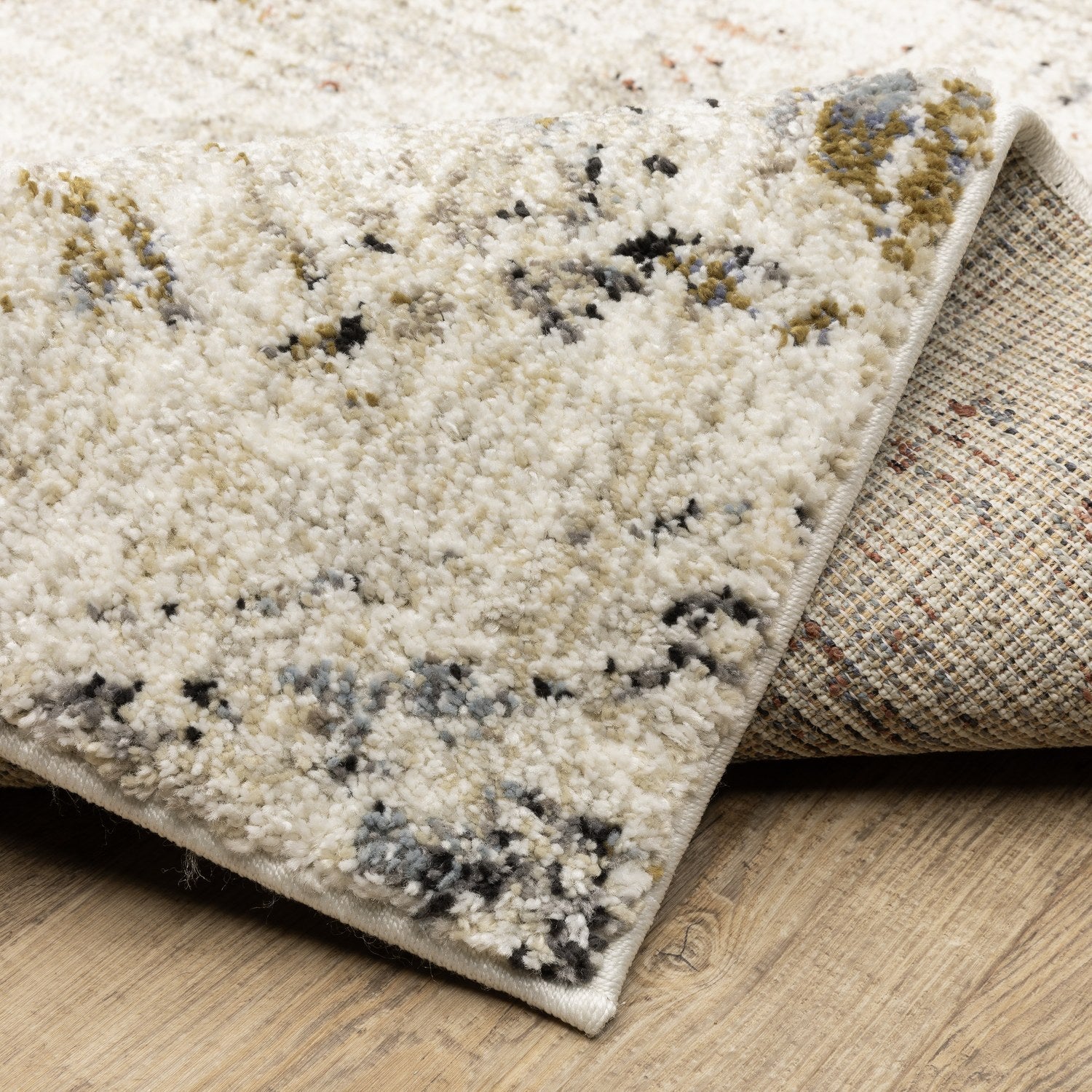 Gemma Etched Geometric Beige Multi High Pile Rug - Gemma GEM08