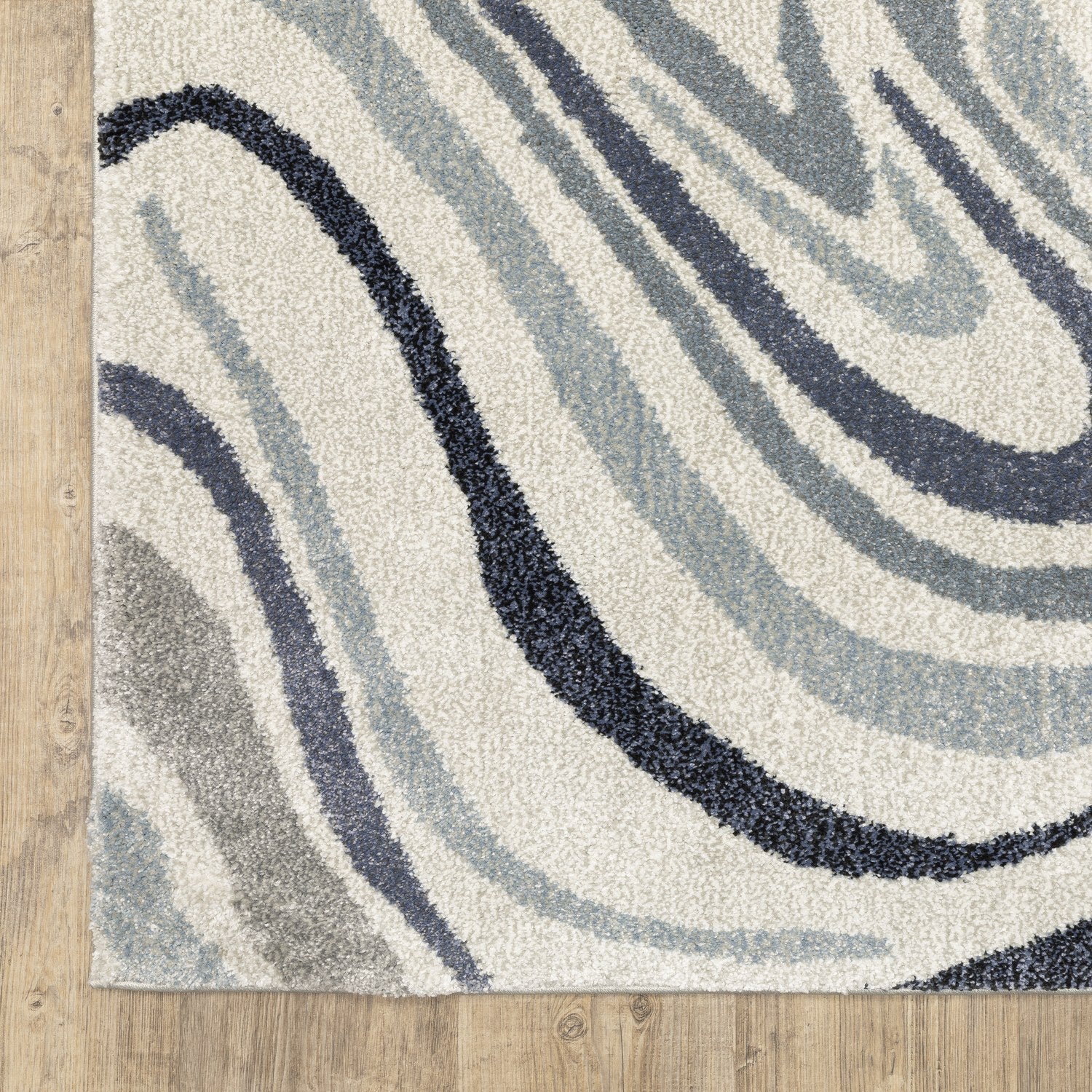 Gemma Marble Swirl Blue Grey High Pile Rug - Gemma GEM09