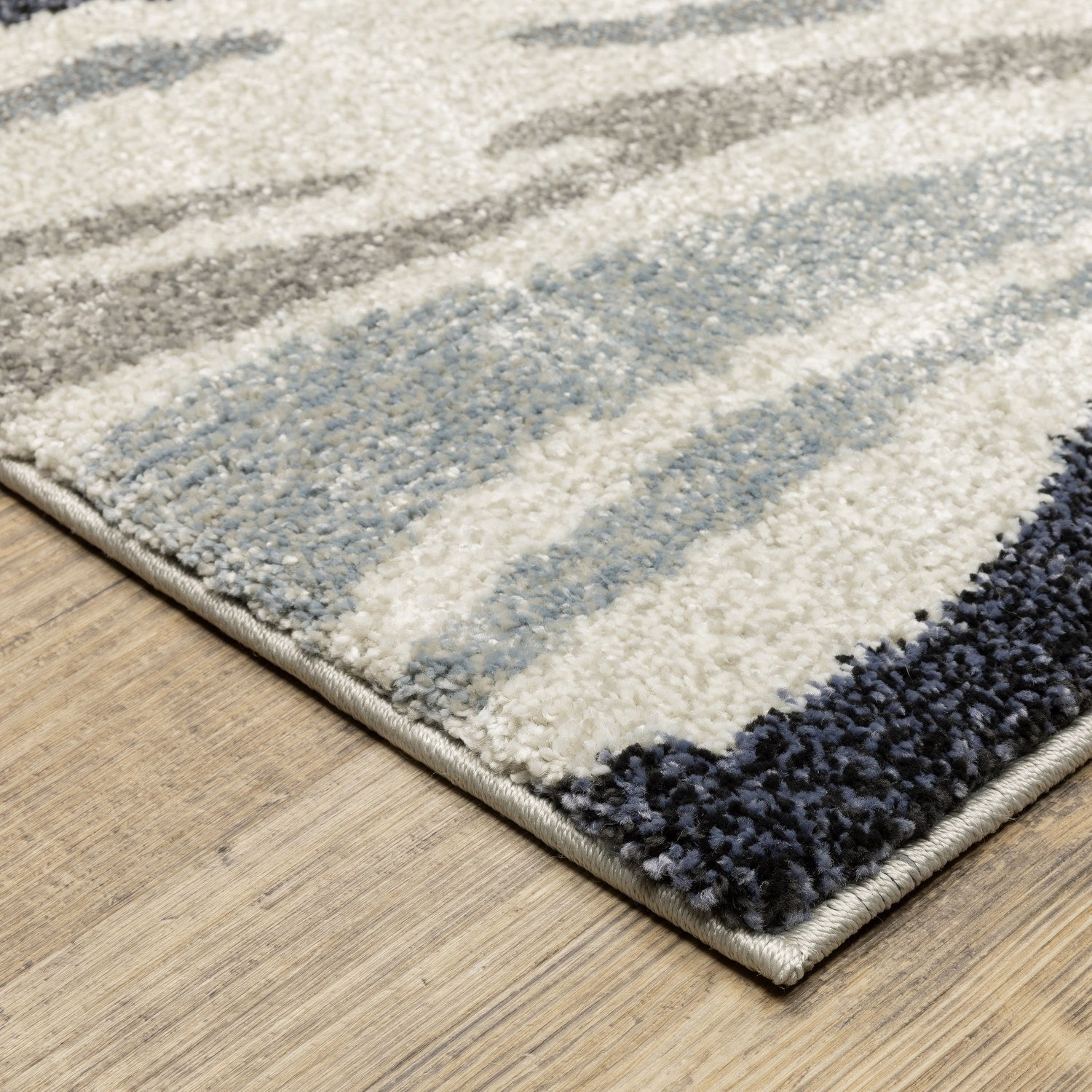 Gemma Marble Swirl Blue Grey High Pile Rug - Gemma GEM09