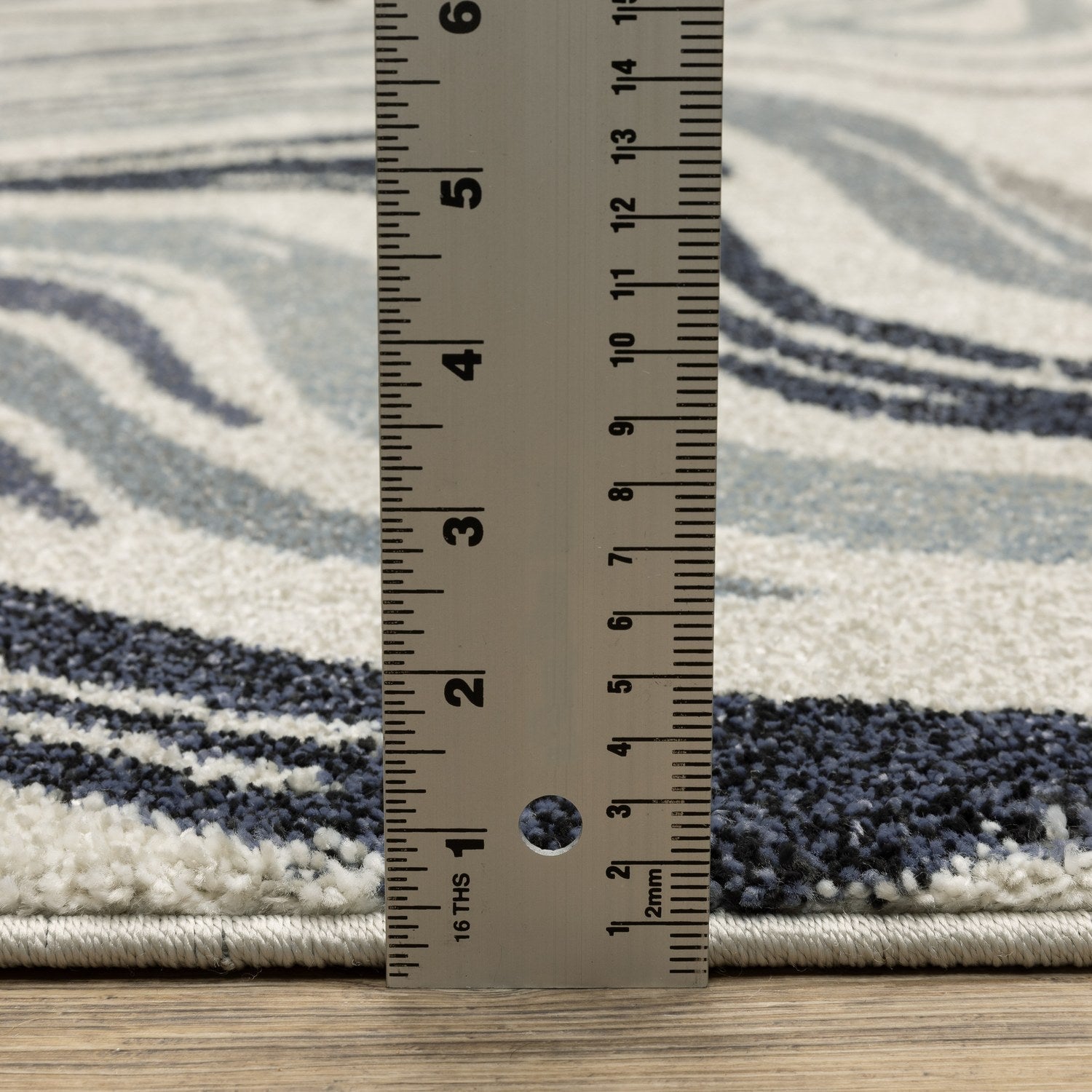 Gemma Marble Swirl Blue Grey High Pile Rug - Gemma GEM09