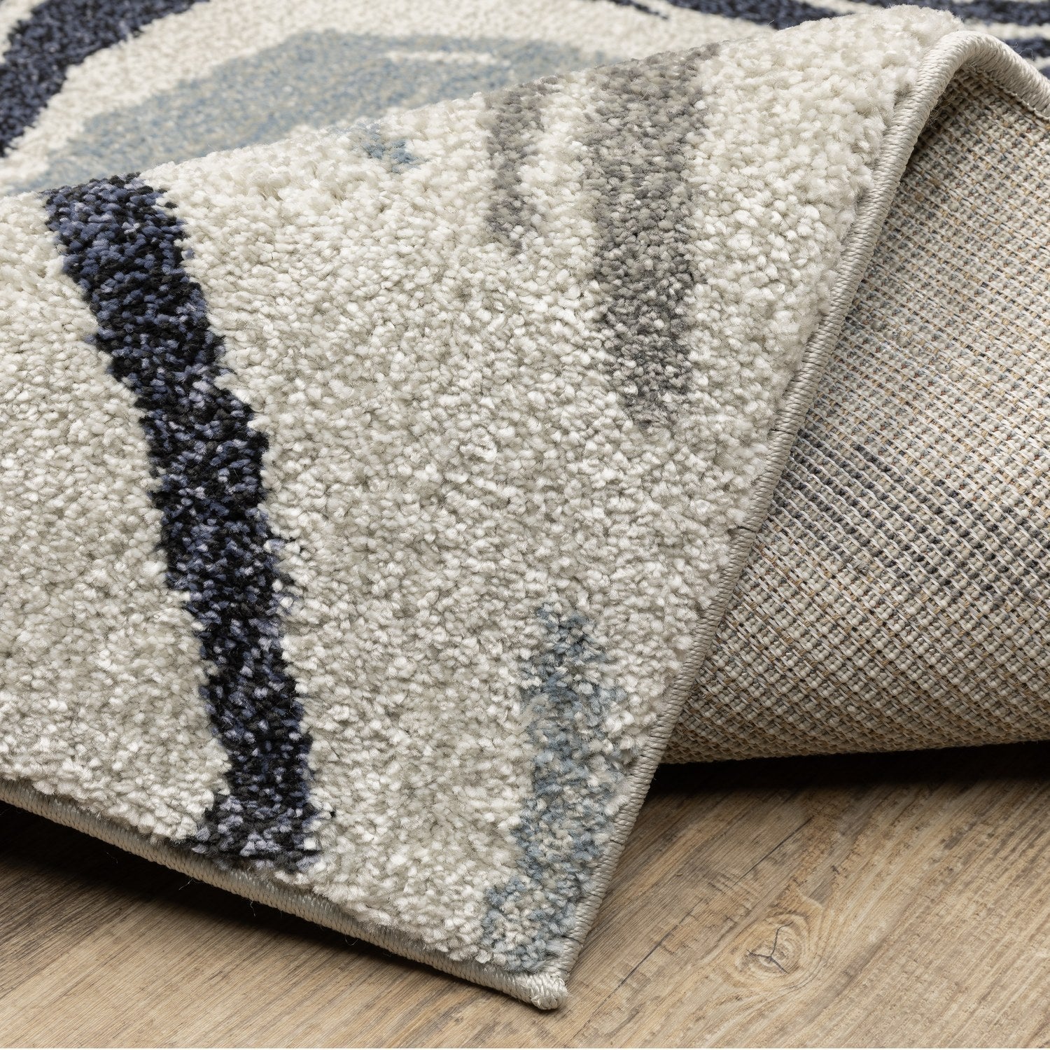 Gemma Marble Swirl Blue Grey High Pile Rug - Gemma GEM09