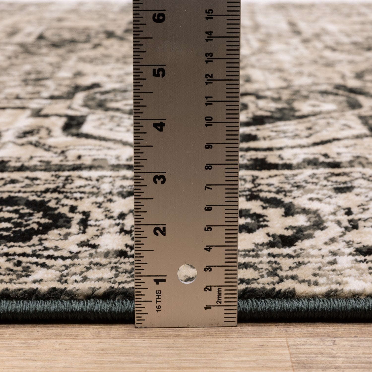 Georgia Vintage Medallion Grey Black Farmhouse Rug - Georgia 429G0
