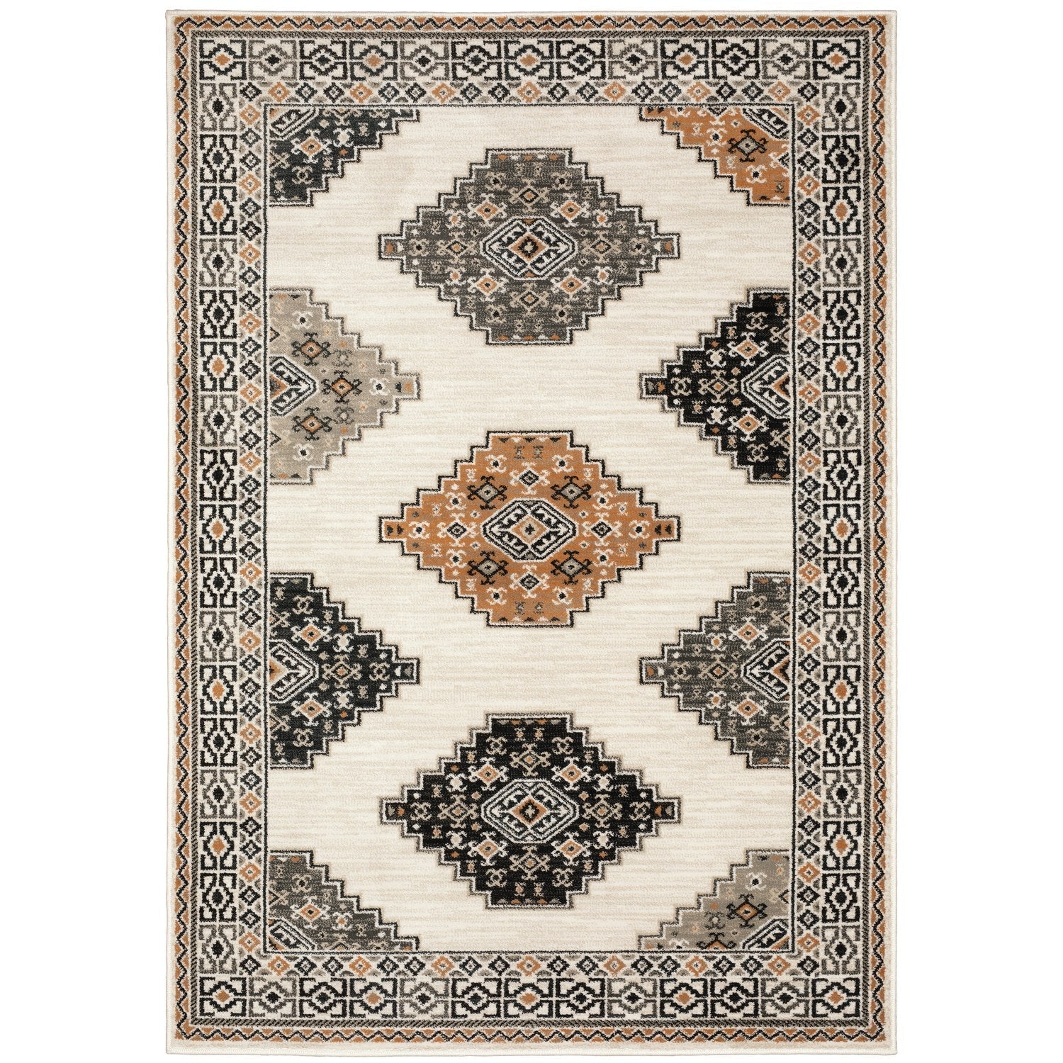 Georgia Southwest Medallion Ivory Multi Farmhouse Rug - Georgia 640A0 #_shape=Rectangle