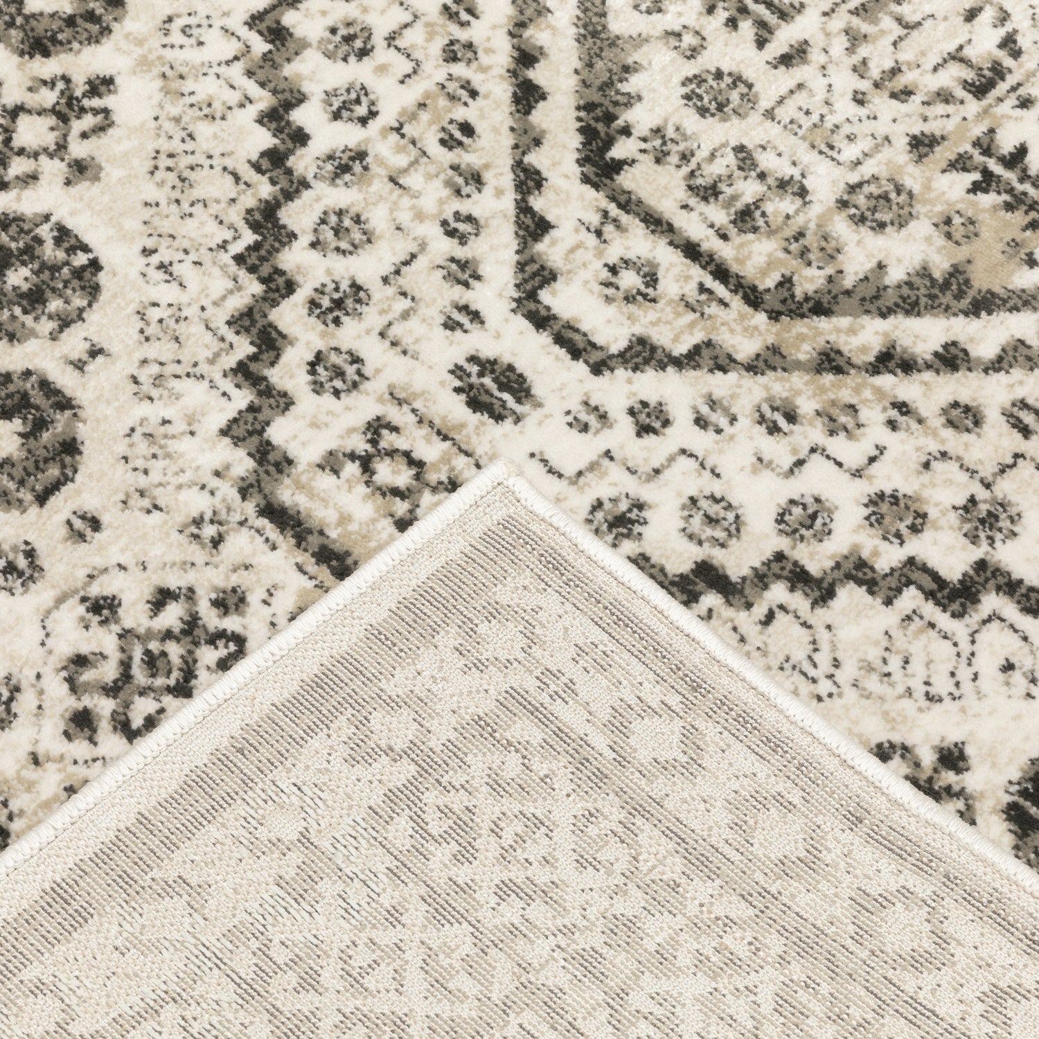Georgia Distressed Oriental Ivory Grey Farmhouse Rug - Georgia 659C0