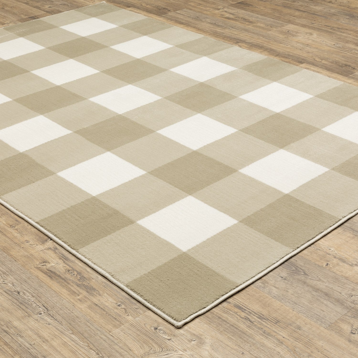 Georgia Buffalo Check Charcoal Ivory Farmhouse Rug - Georgia 678A0