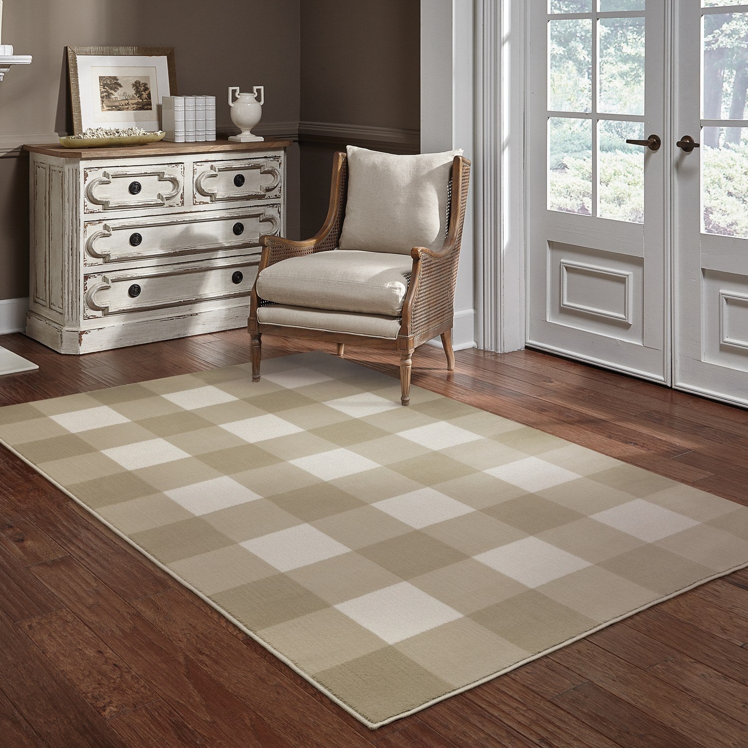Georgia Buffalo Check Charcoal Ivory Farmhouse Rug - Georgia 678A0