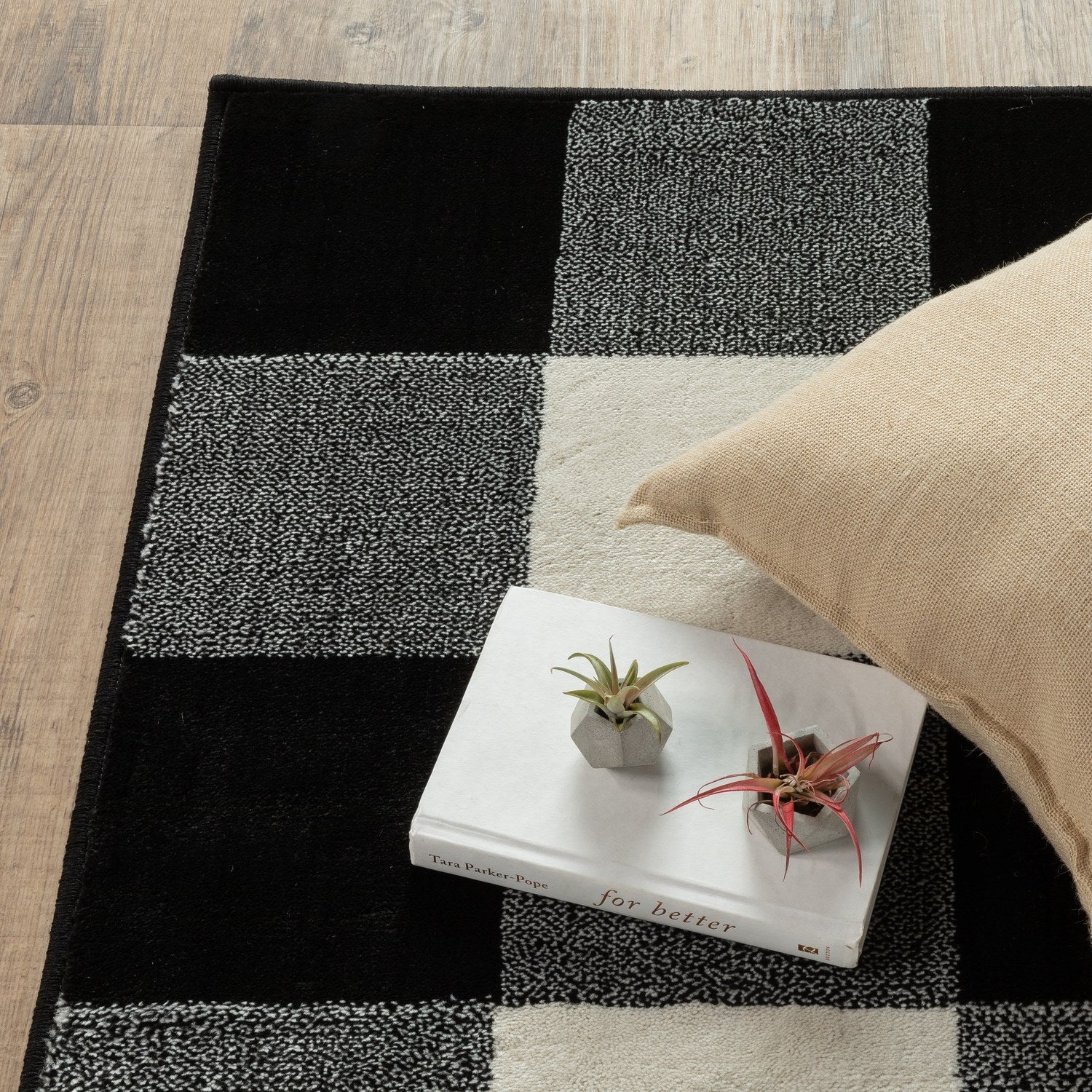 Georgia Buffalo Check Black Ivory Farmhouse Rug - Georgia 678D0