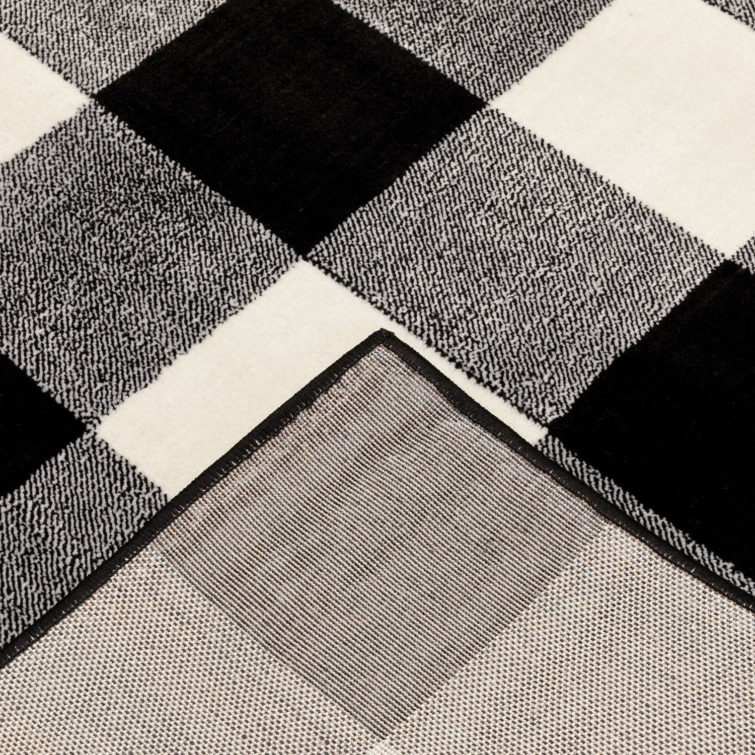 Georgia Buffalo Check Black Ivory Farmhouse Rug - Georgia 678D0