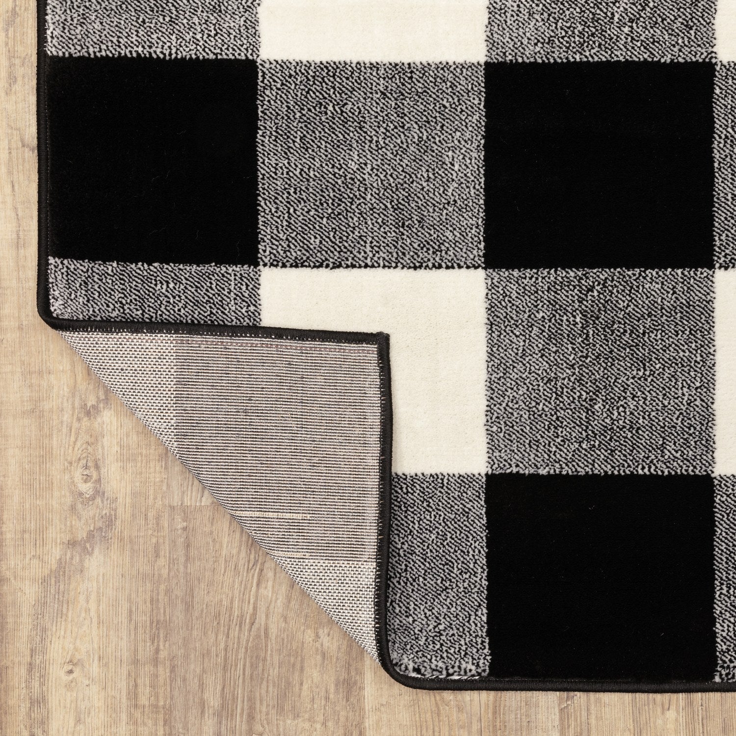 Georgia Buffalo Check Black Ivory Farmhouse Rug - Georgia 678D0