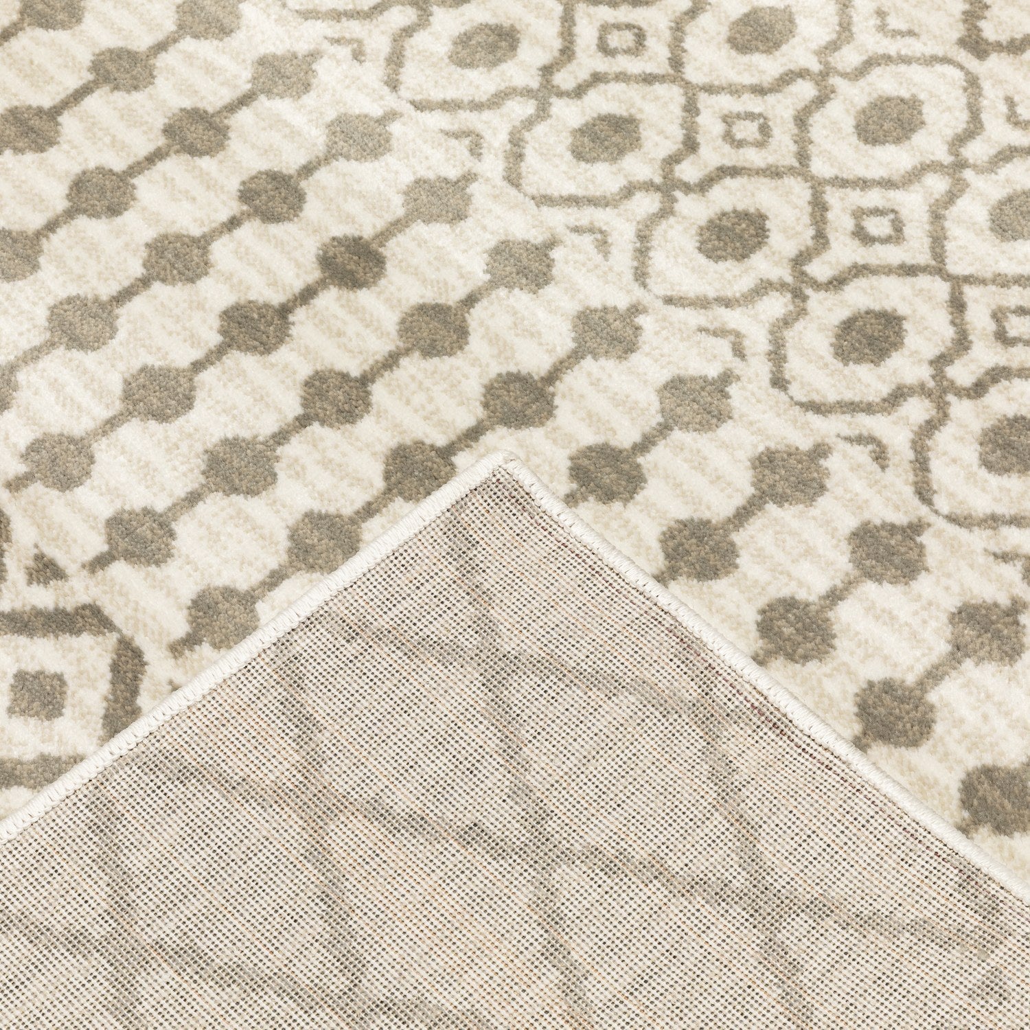 Georgia Moroccan Trellis Ivory Grey Farmhouse Rug - Georgia 717B0