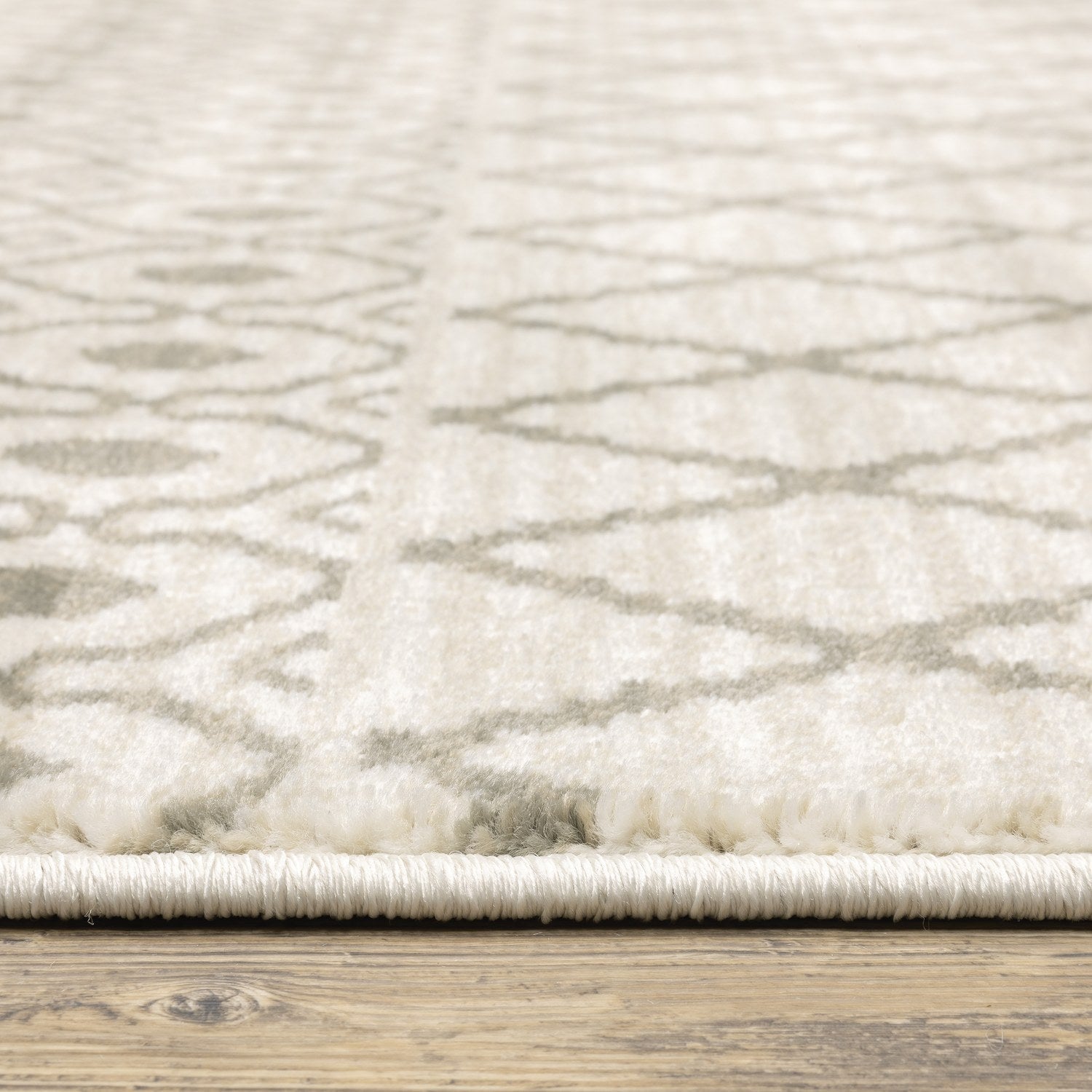 Georgia Moroccan Trellis Ivory Grey Farmhouse Rug - Georgia 717B0