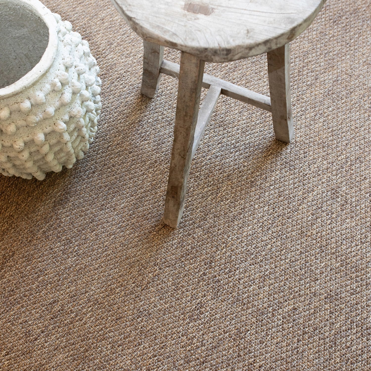 Karavia Solid Caramel Seagrass Look Indoor Outdoor Rug - Karavia 2061N