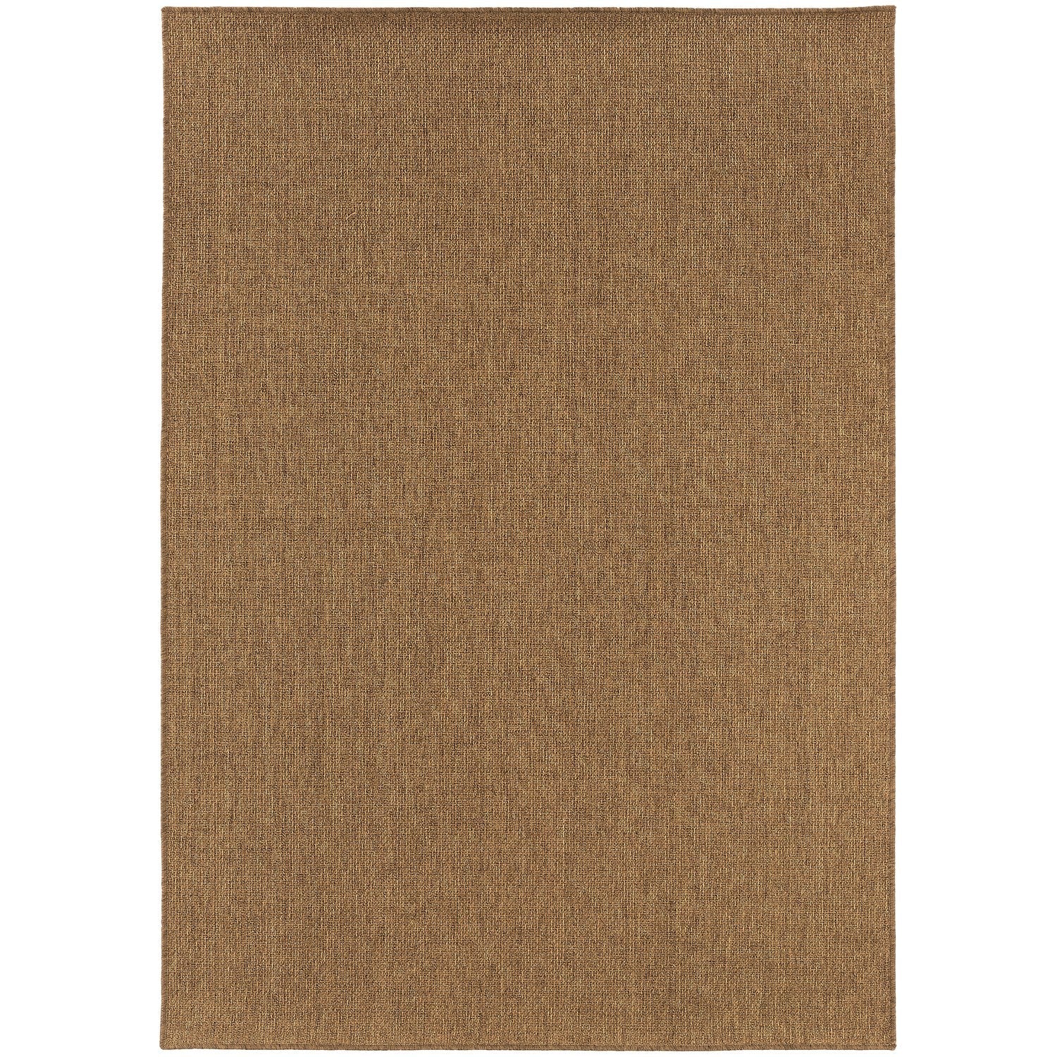 Karavia Solid Caramel Seagrass Look Indoor Outdoor Rug - Karavia 2061N #_shape=Rectangle