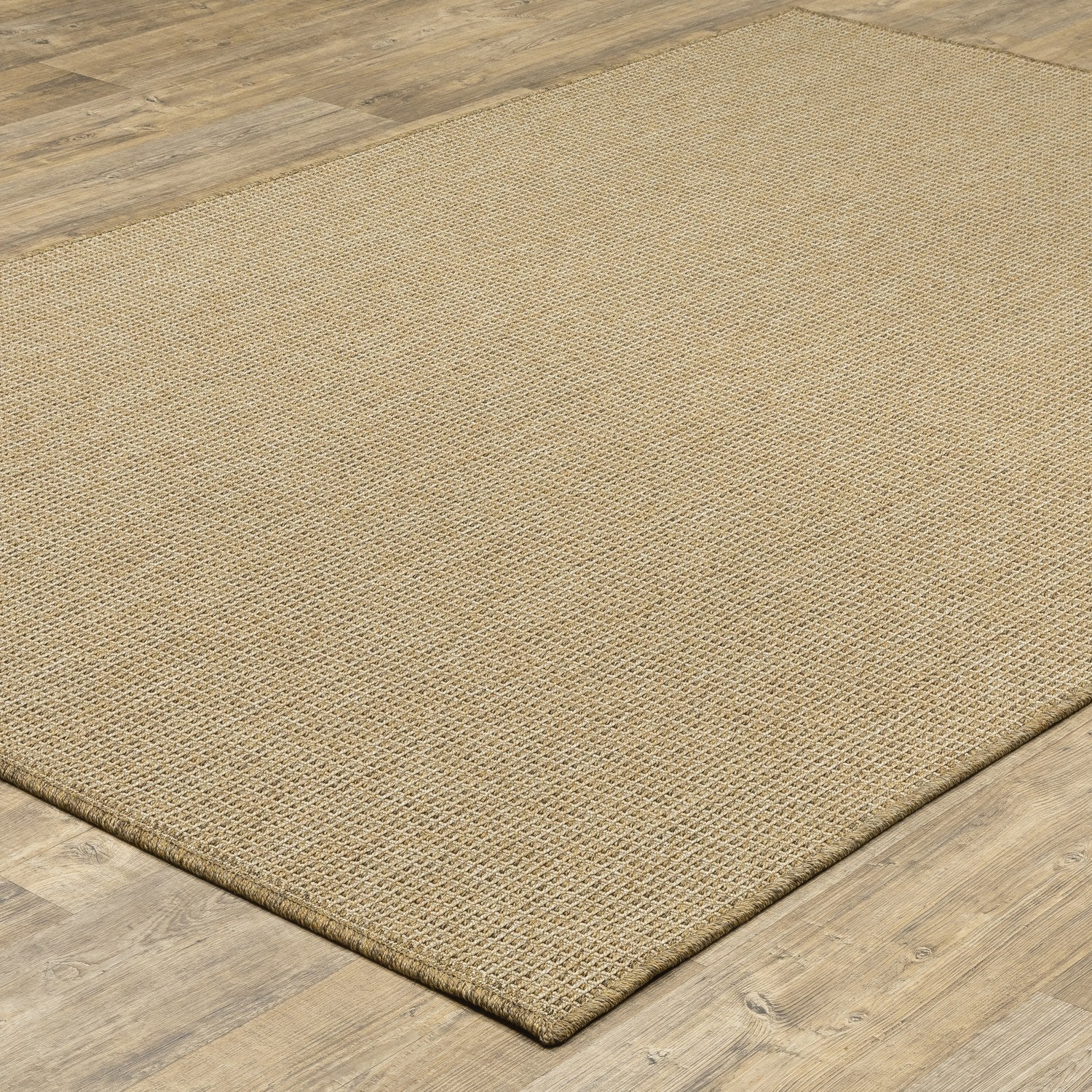 Karavia Solid Khaki Seagrass Look Indoor Outdoor Rug - Karavia 2067X