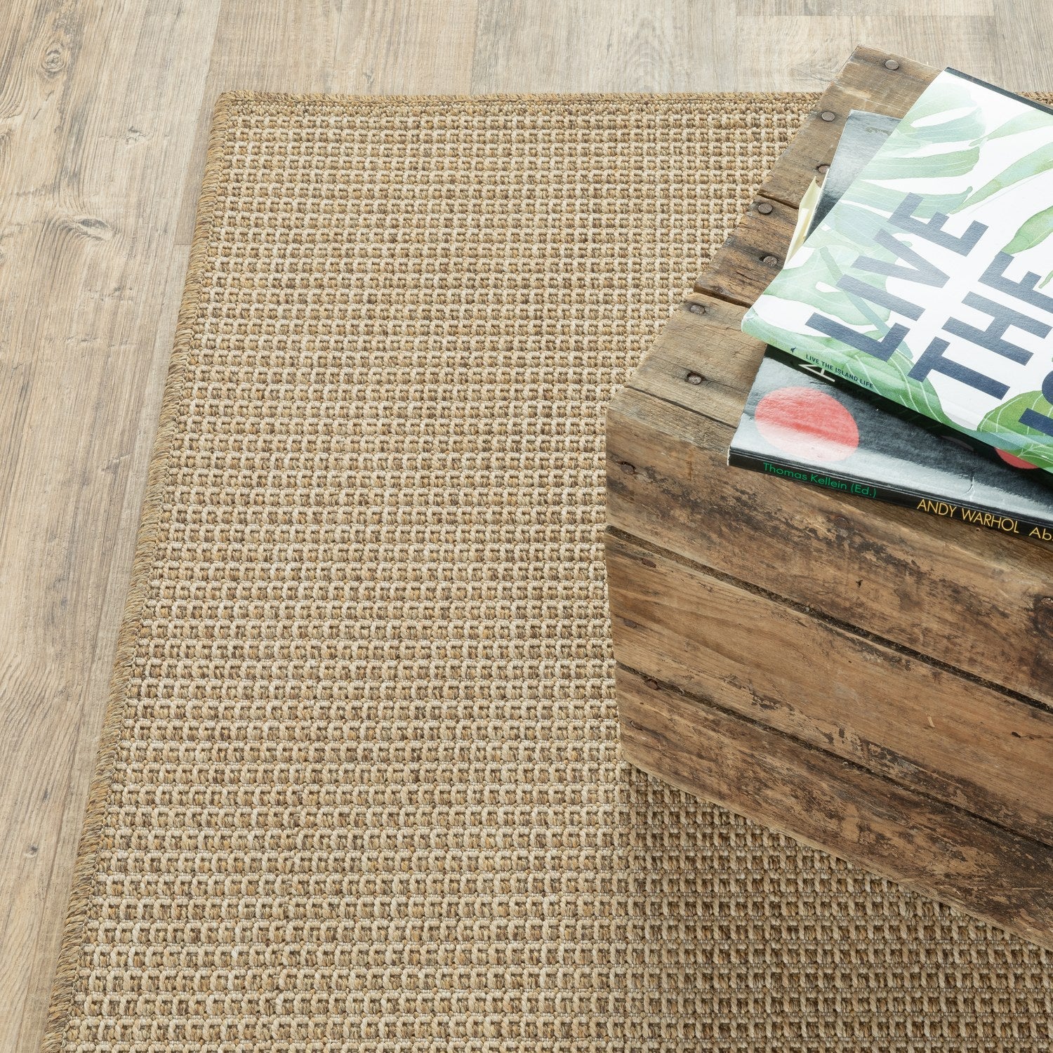 Karavia Solid Khaki Seagrass Look Indoor Outdoor Rug - Karavia 2067X
