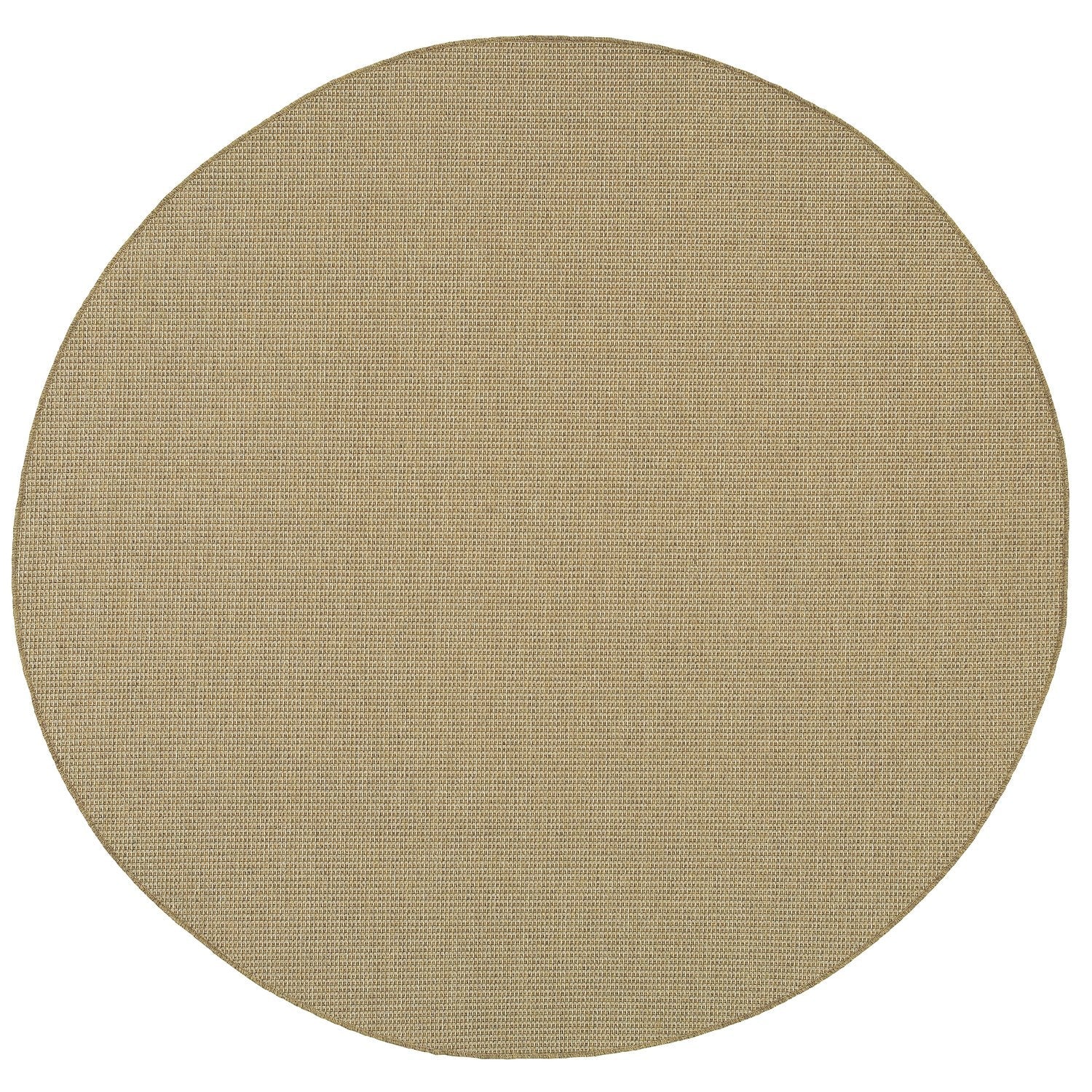 Karavia Solid Khaki Seagrass Look Indoor Outdoor Rug - Karavia 2067X #_shape=Round