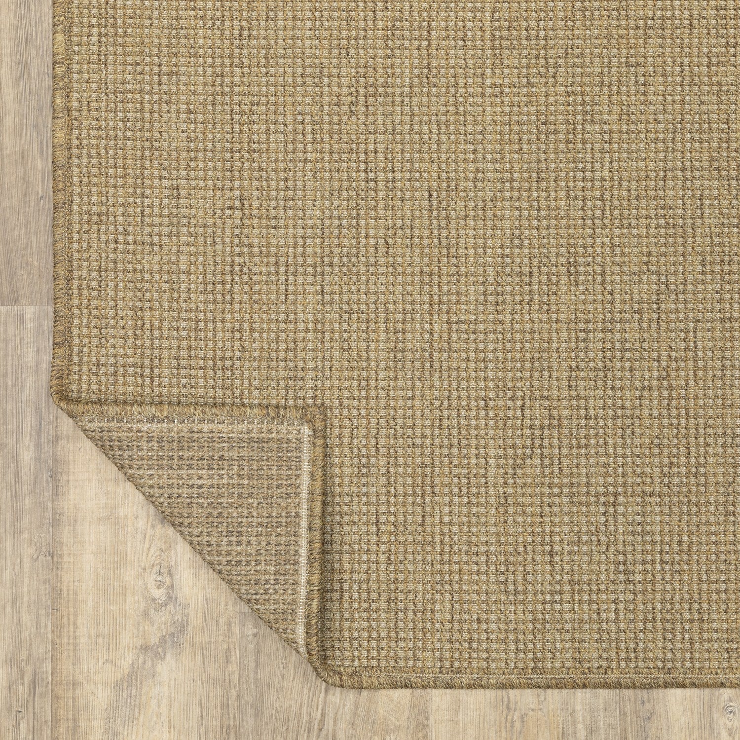 Karavia Solid Tan Seagrass Look Indoor Outdoor Rug - Karavia 2068X