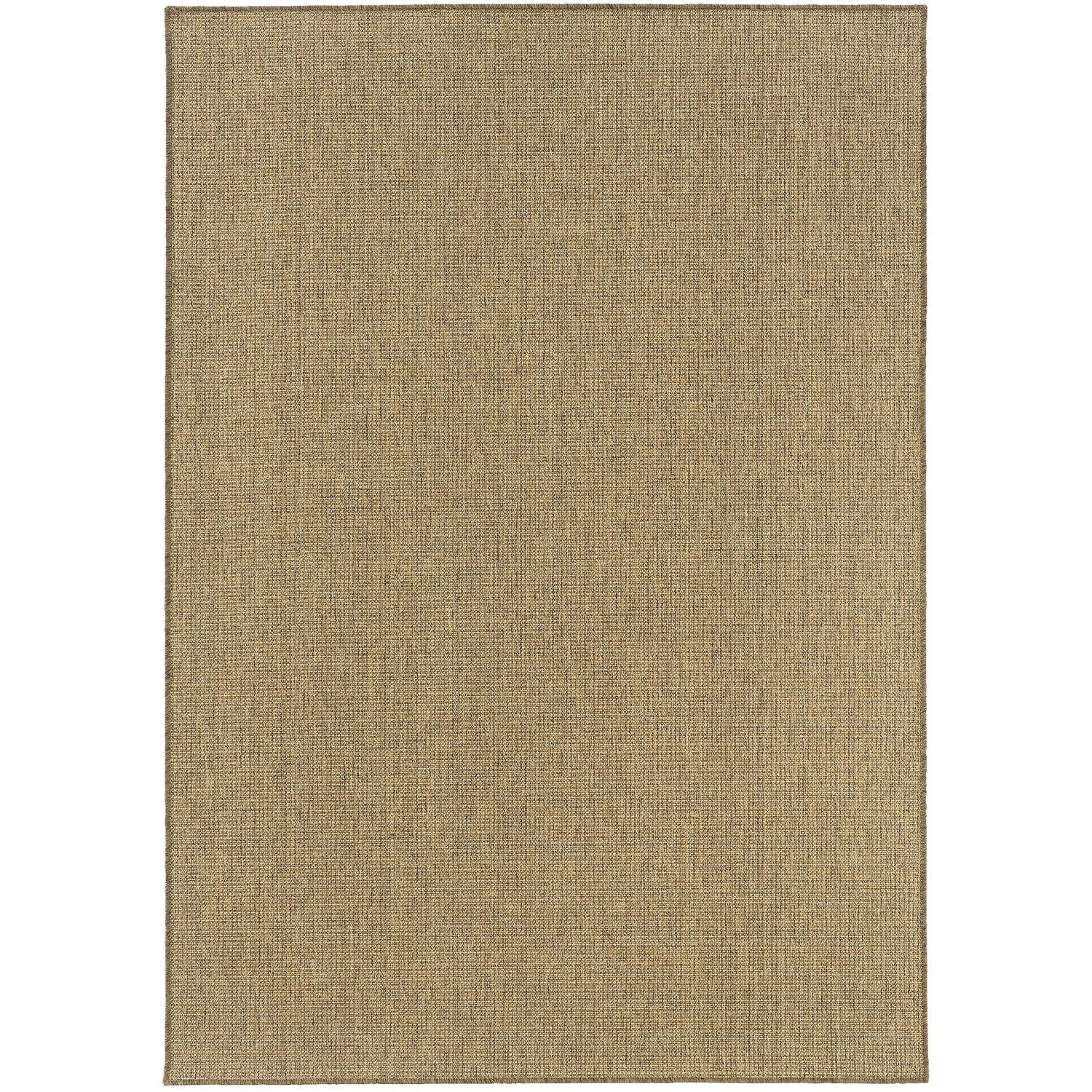 Karavia Solid Tan Seagrass Look Indoor Outdoor Rug - Karavia 2068X #_shape=Rectangle