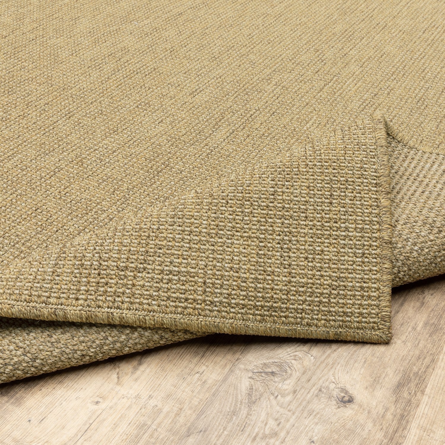 Karavia Solid Tan Seagrass Look Indoor Outdoor Rug - Karavia 2068X