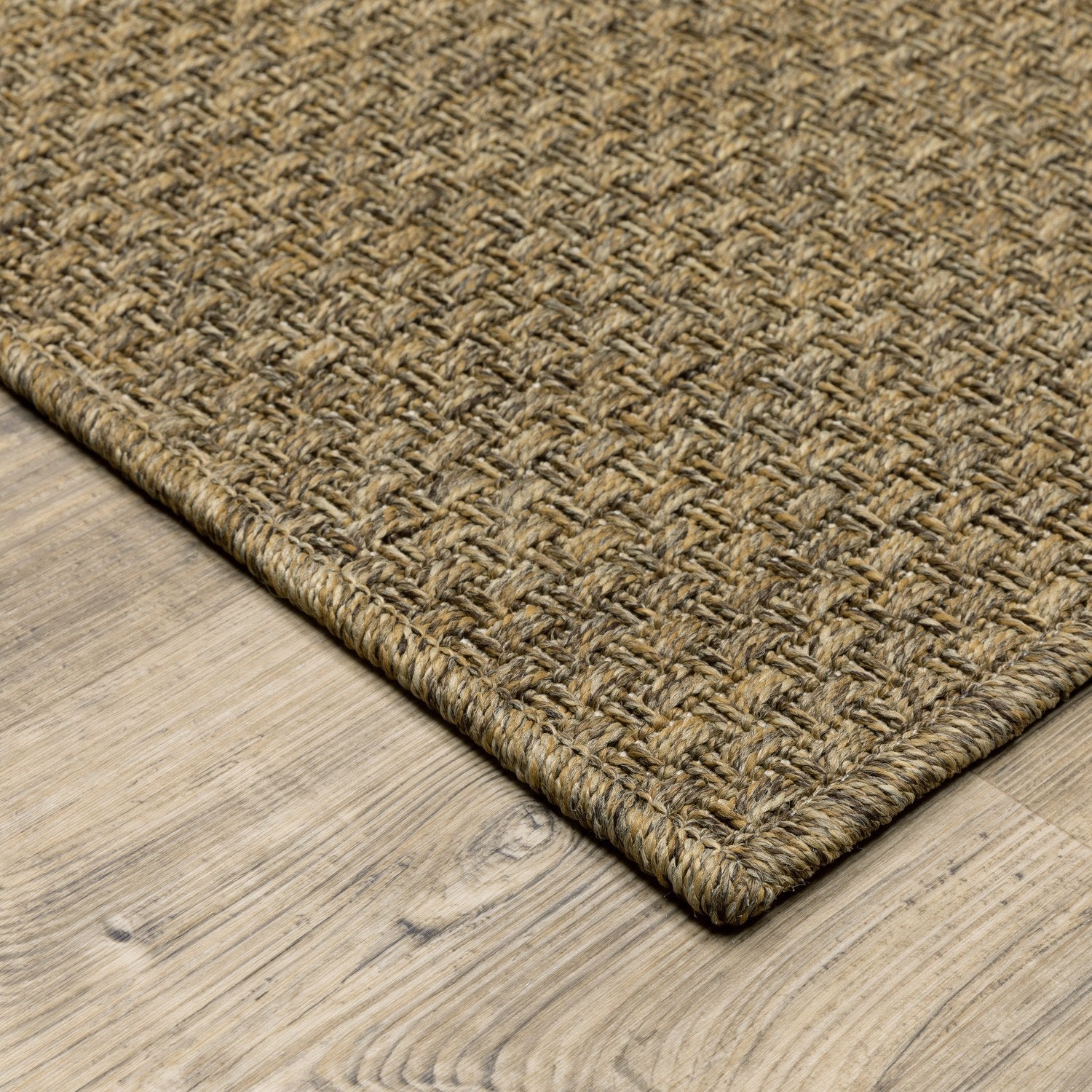 Karavia Solid Mocha Seagrass Look Indoor Outdoor Rug - Karavia 2160N