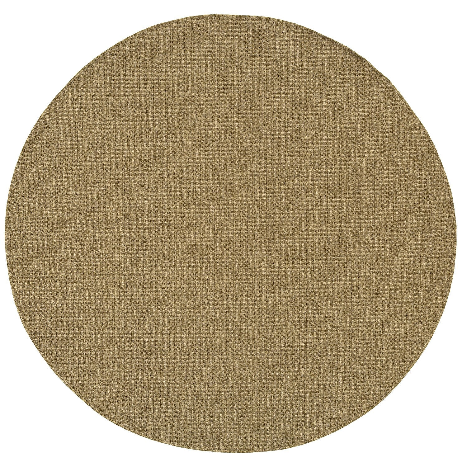 Karavia Solid Mocha Seagrass Look Indoor Outdoor Rug - Karavia 2160N #_shape=Round