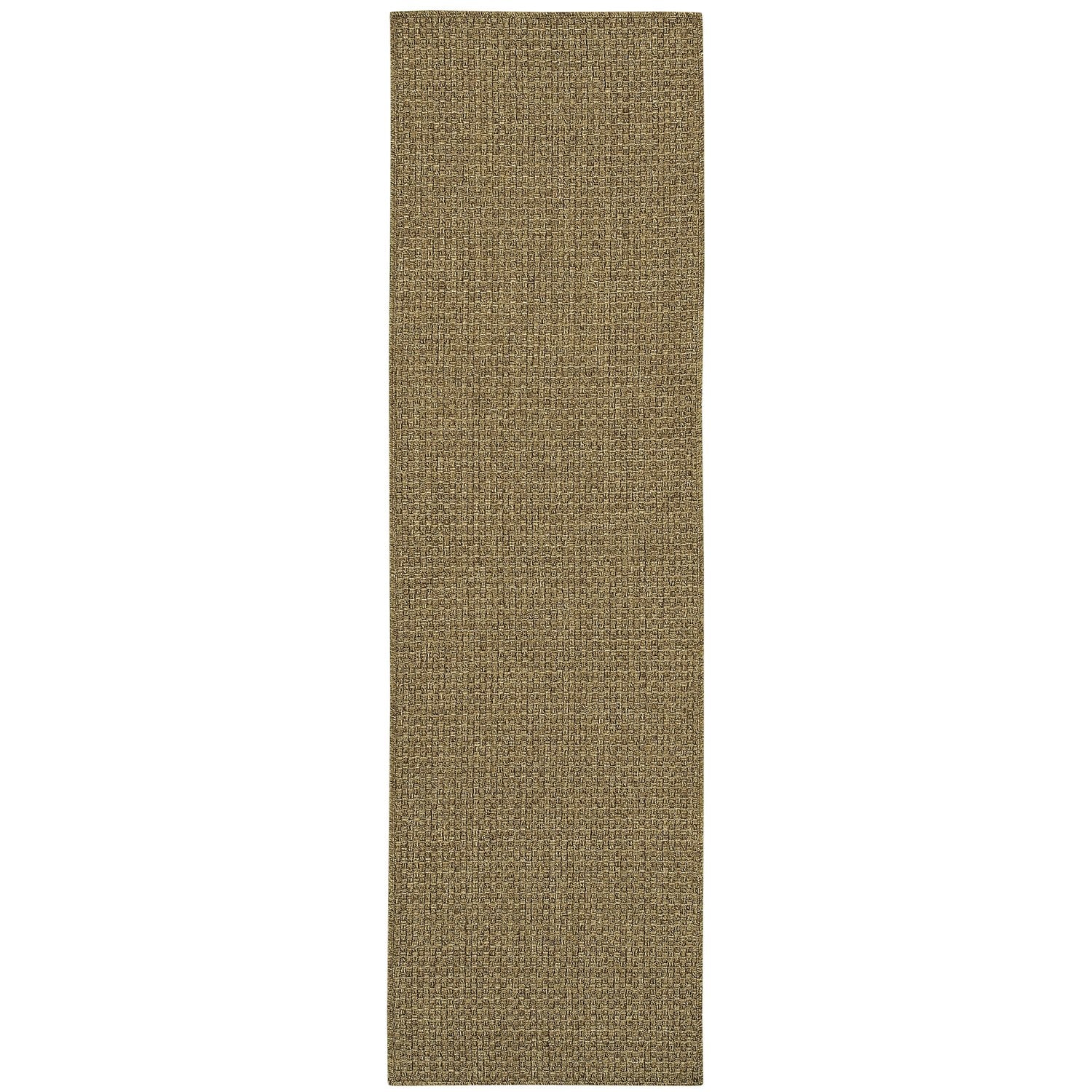 Karavia Solid Mocha Seagrass Look Indoor Outdoor Rug - Karavia 2160N #_shape=Runner